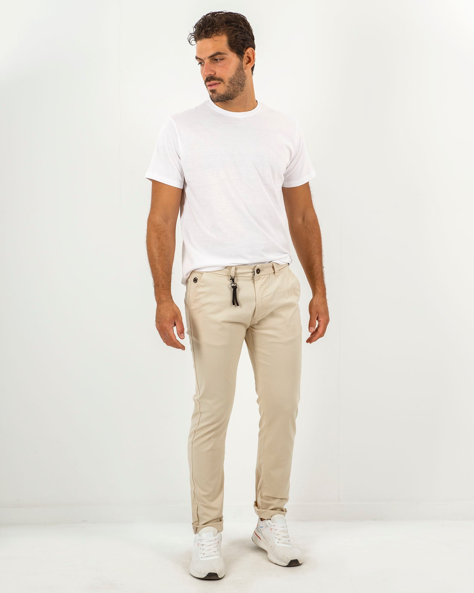 Men's Light Chino Pants 'Franco'-BEIGE