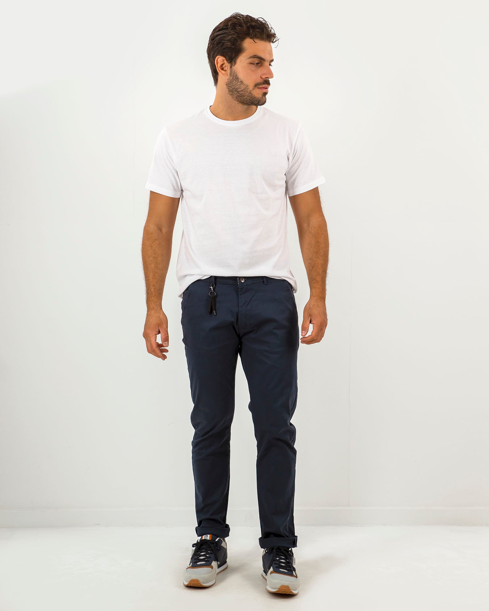 Men's Light Chino Pants 'Franco'-BLUE NAVY