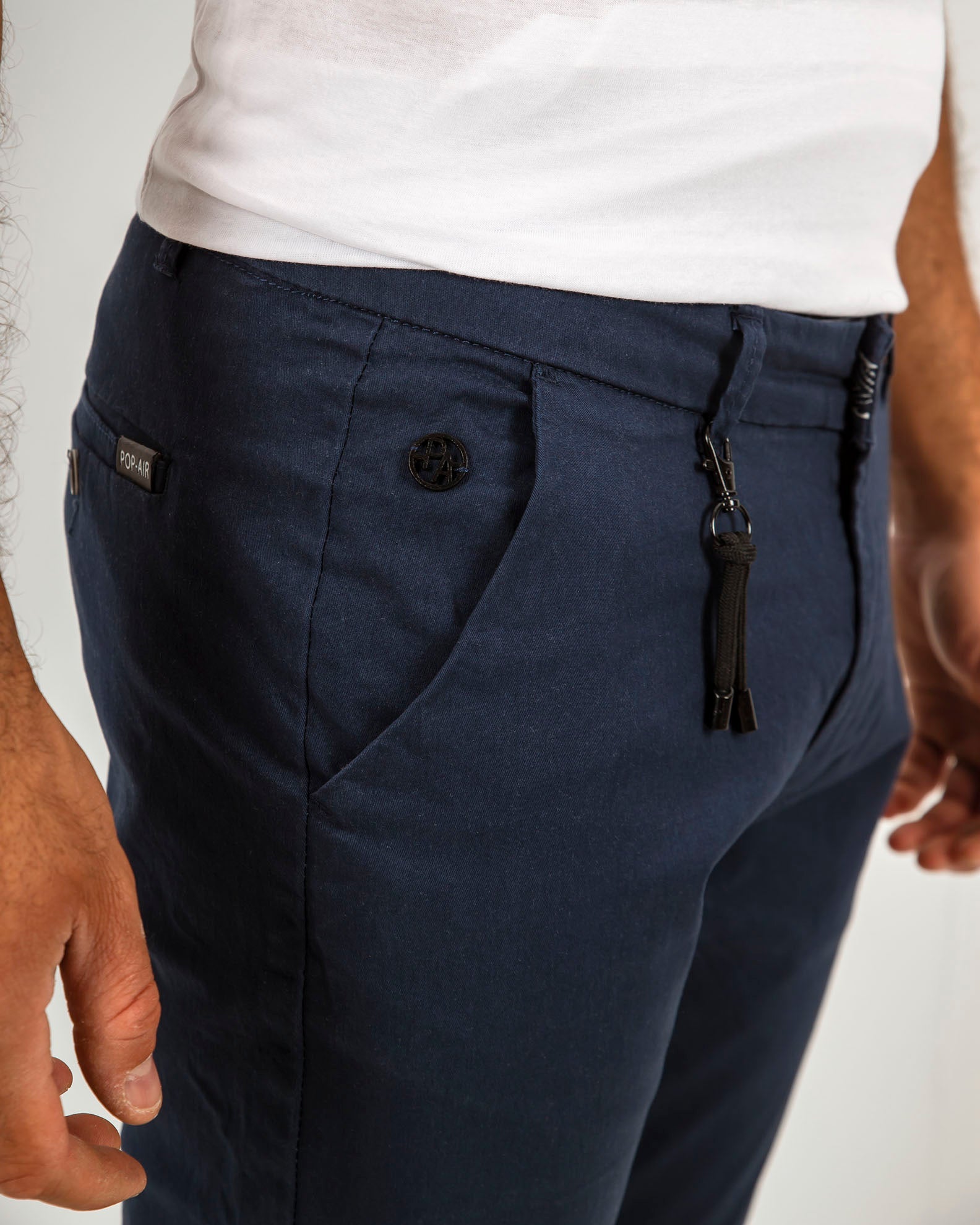 Men's Light Chino Pants 'Franco'-BLUE NAVY