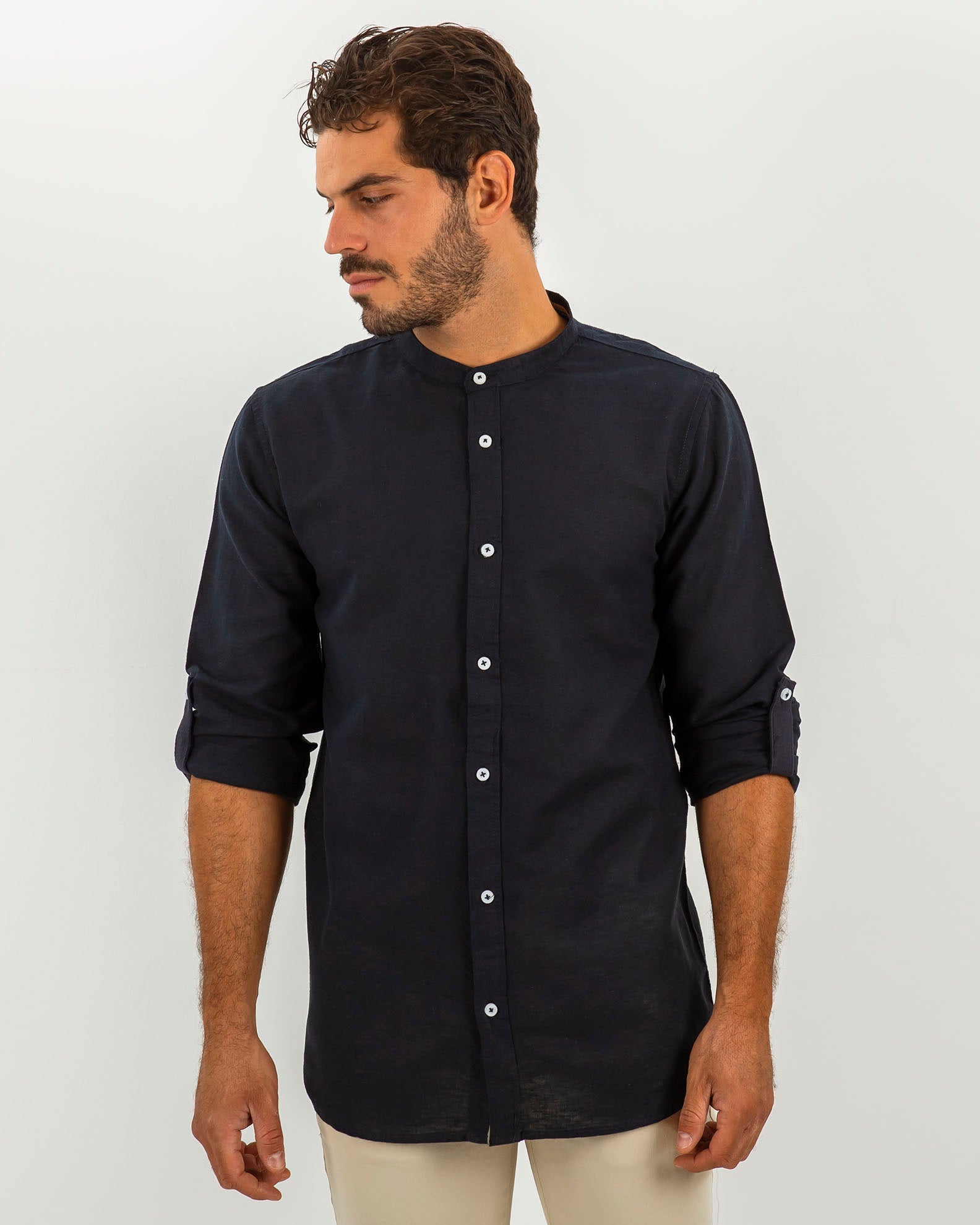 Men's Linen Shirt 'Dimitris'-BLUE