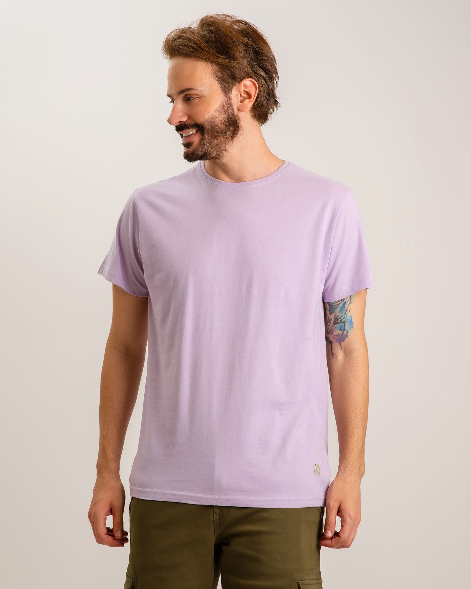 Men's Short Sleeve Basic T-Shirt 'Blake'-LILAC