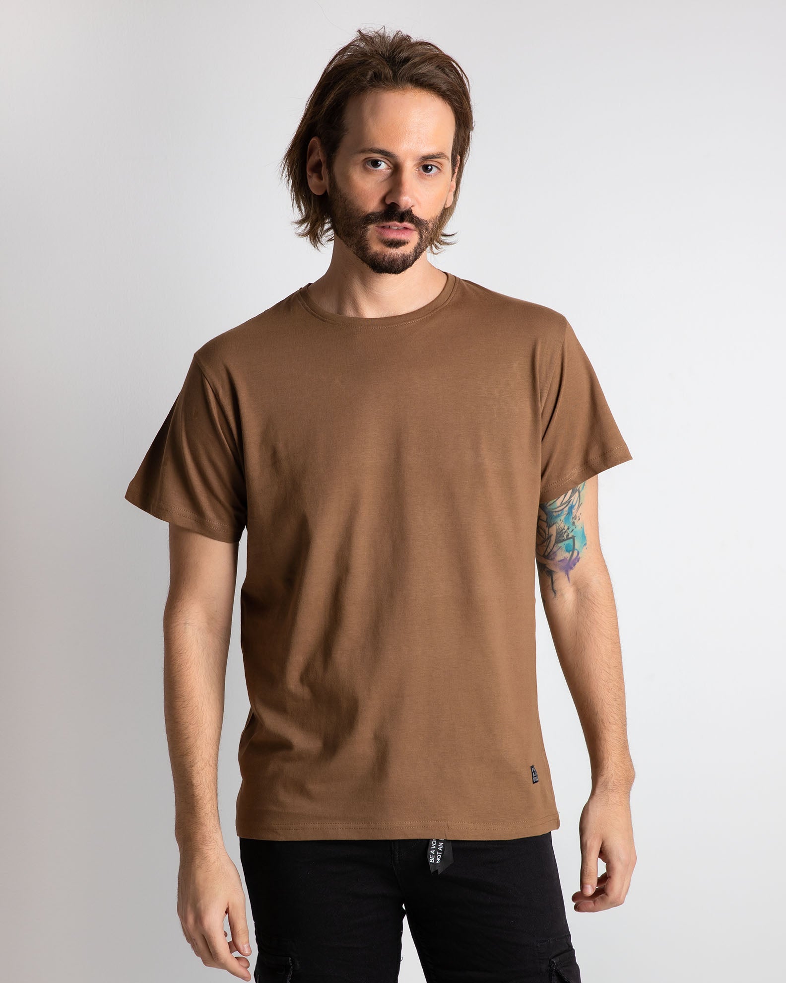 Men's Short Sleeve Basic T-Shirt 'Blake'-TAUPE