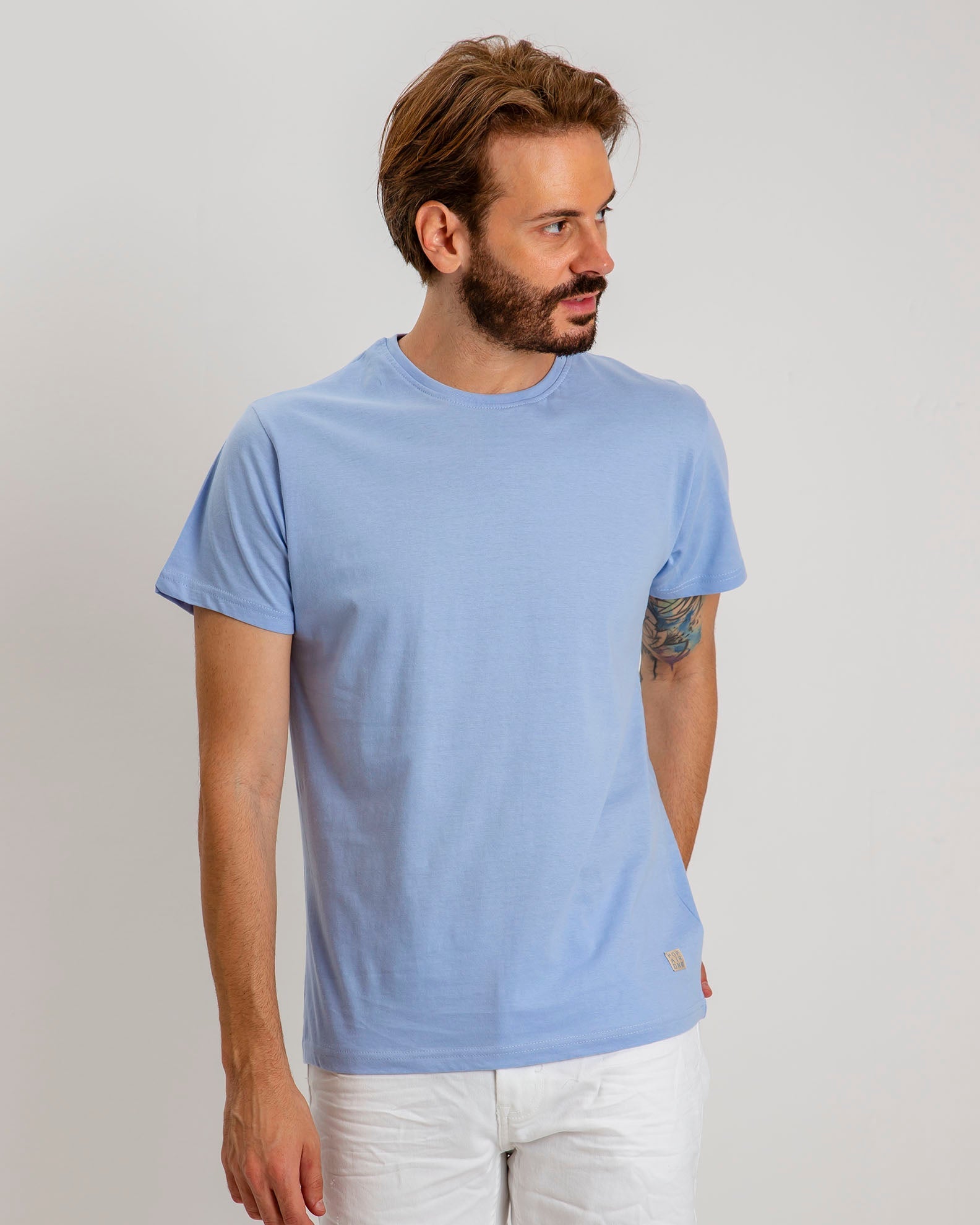 Men's Short Sleeve Basic T-Shirt 'Blake'-BLUE SKY