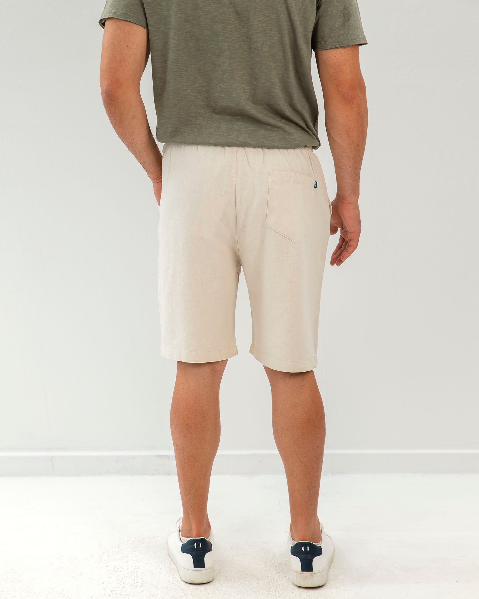 Men's Bermuda Linen 'Peter'-BEIGE MELANGE