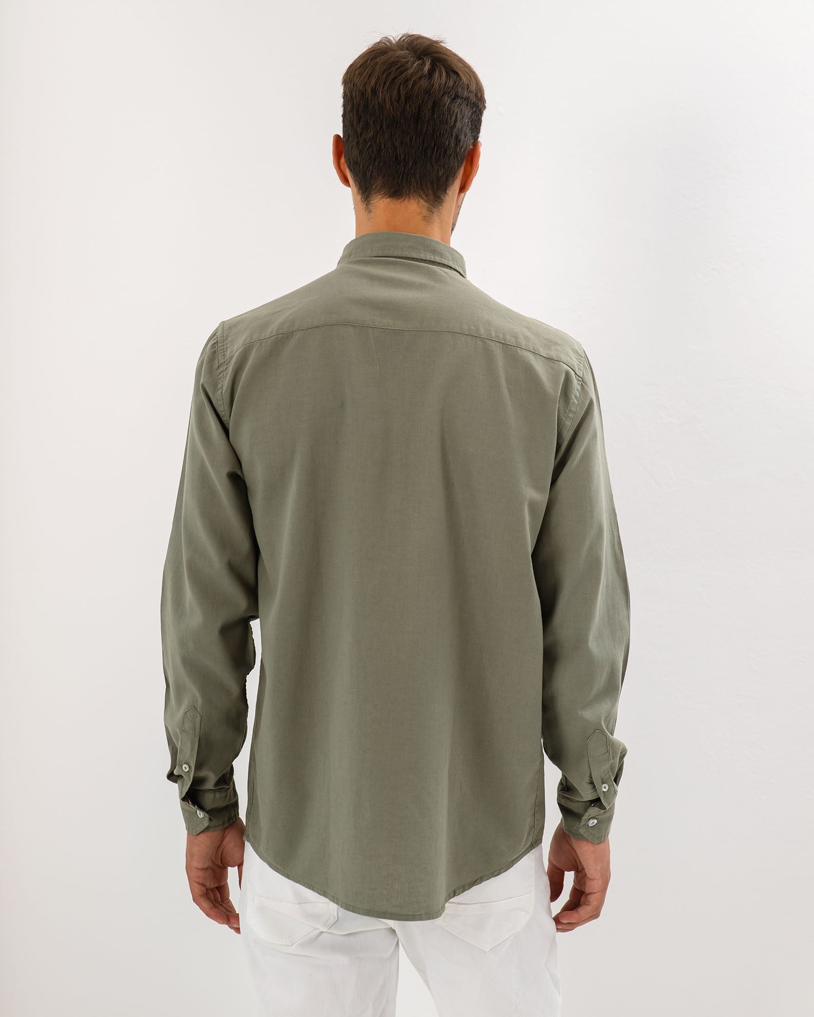 Men's Linen Shirt 'Stor'-KHAKI