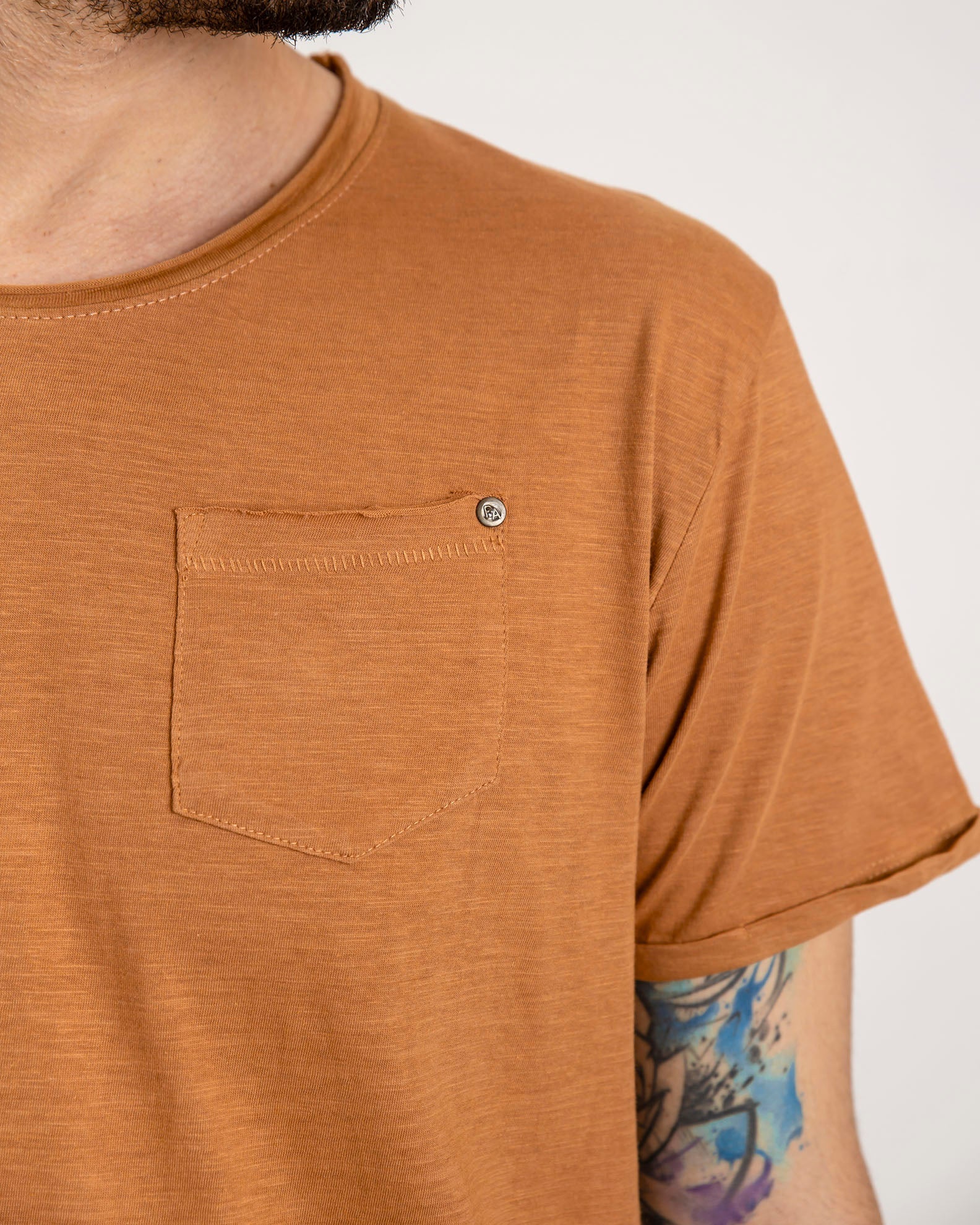 Men's Blouse with Pocket 'Warren'-CAMEL