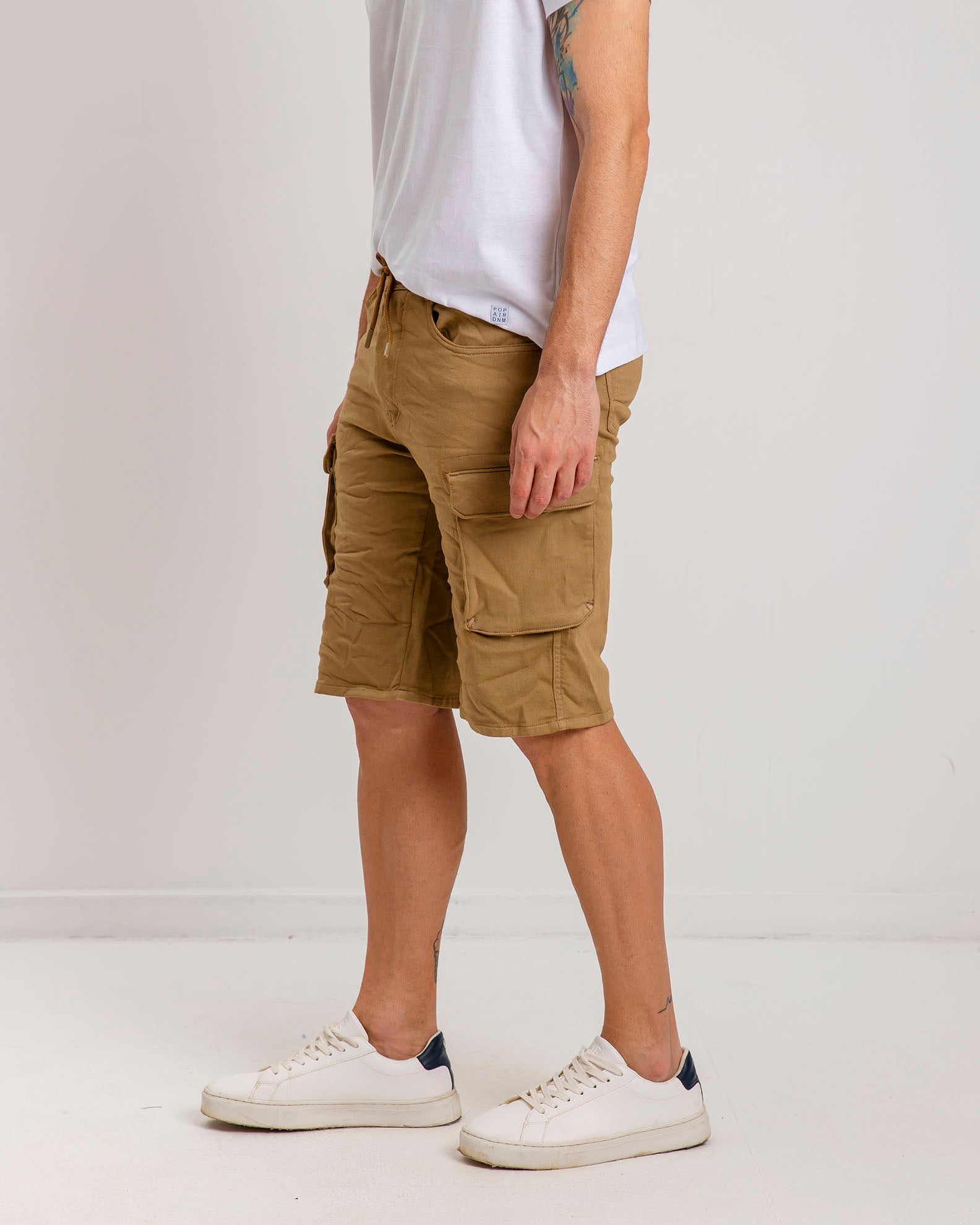 Men's cargo denim shorts 'Glen'-CAMEL