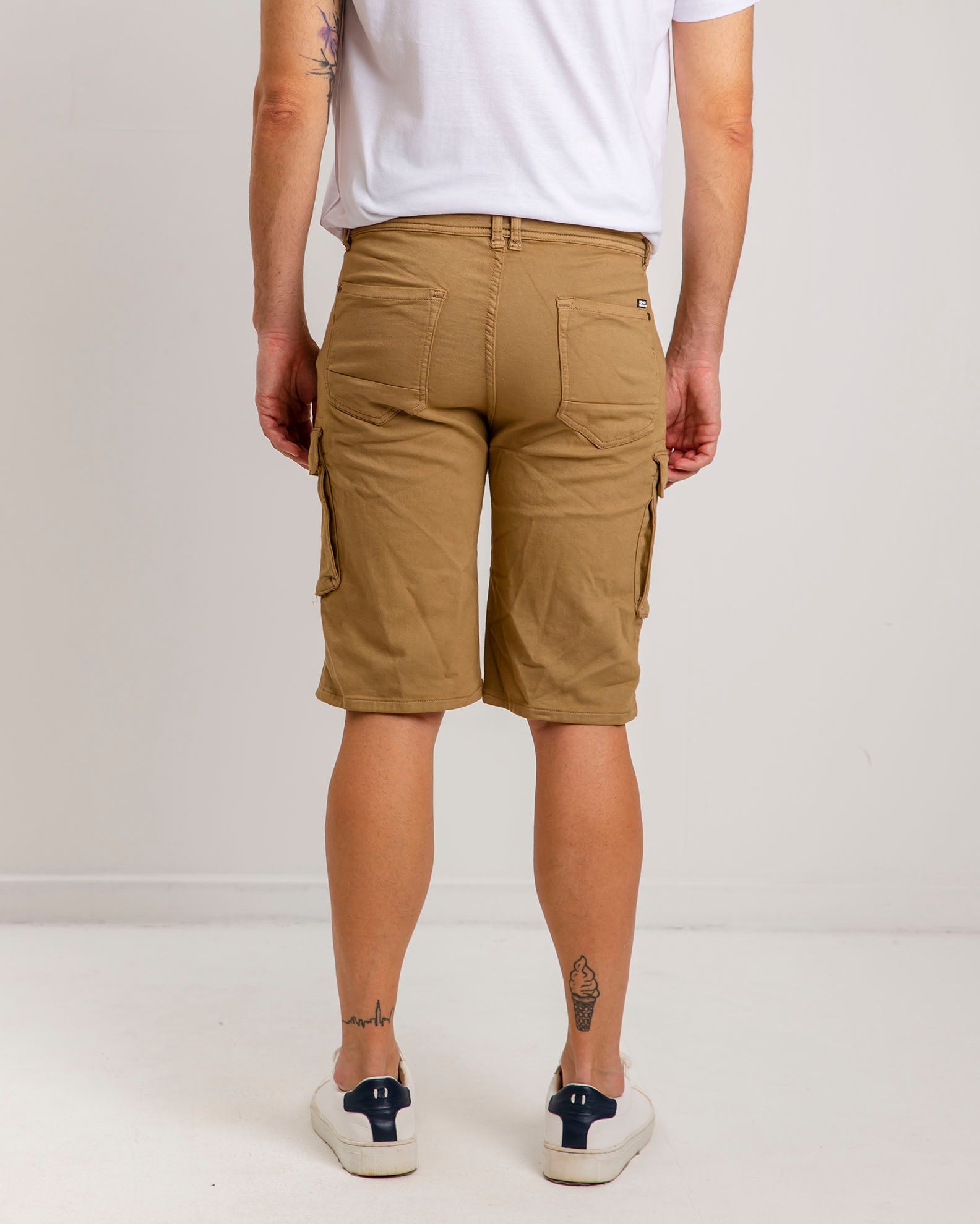 Men's cargo denim shorts 'Glen'-CAMEL