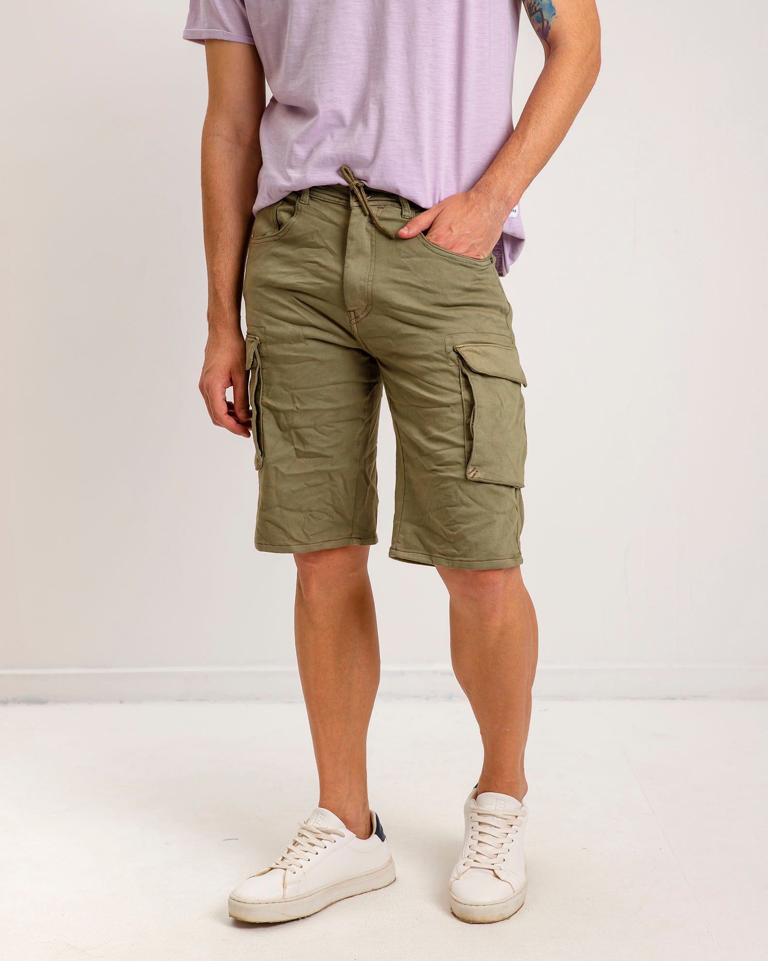 Men's denim cargo 'Glen'-KHAKI