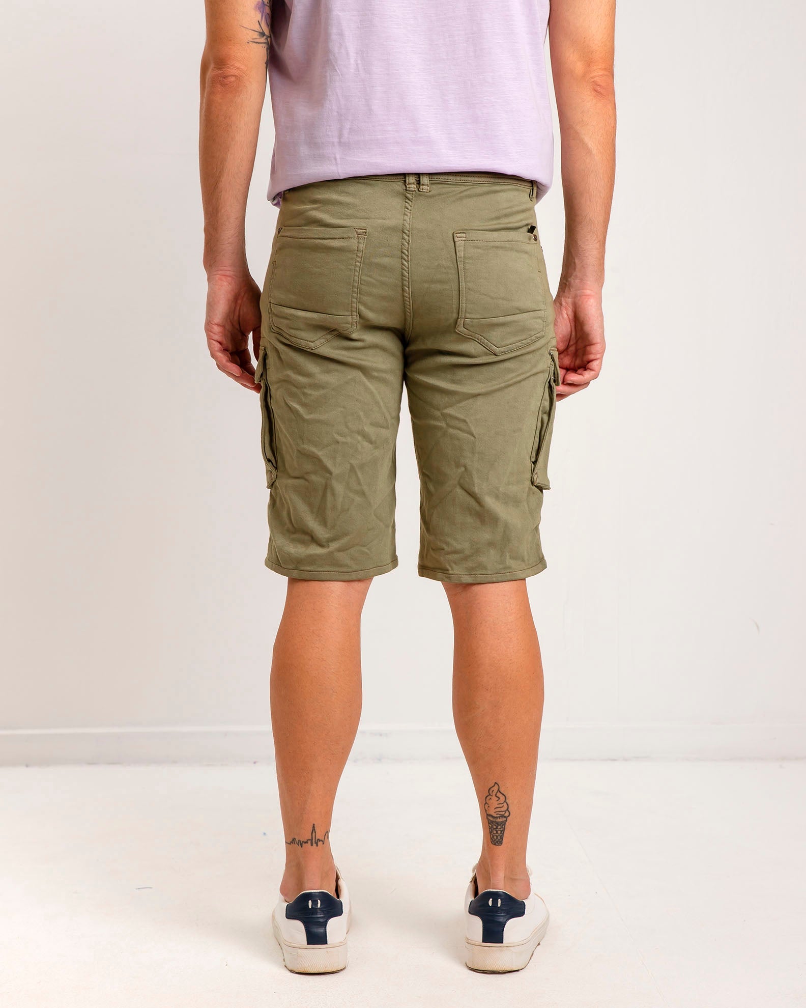 Men's denim cargo 'Glen'-KHAKI