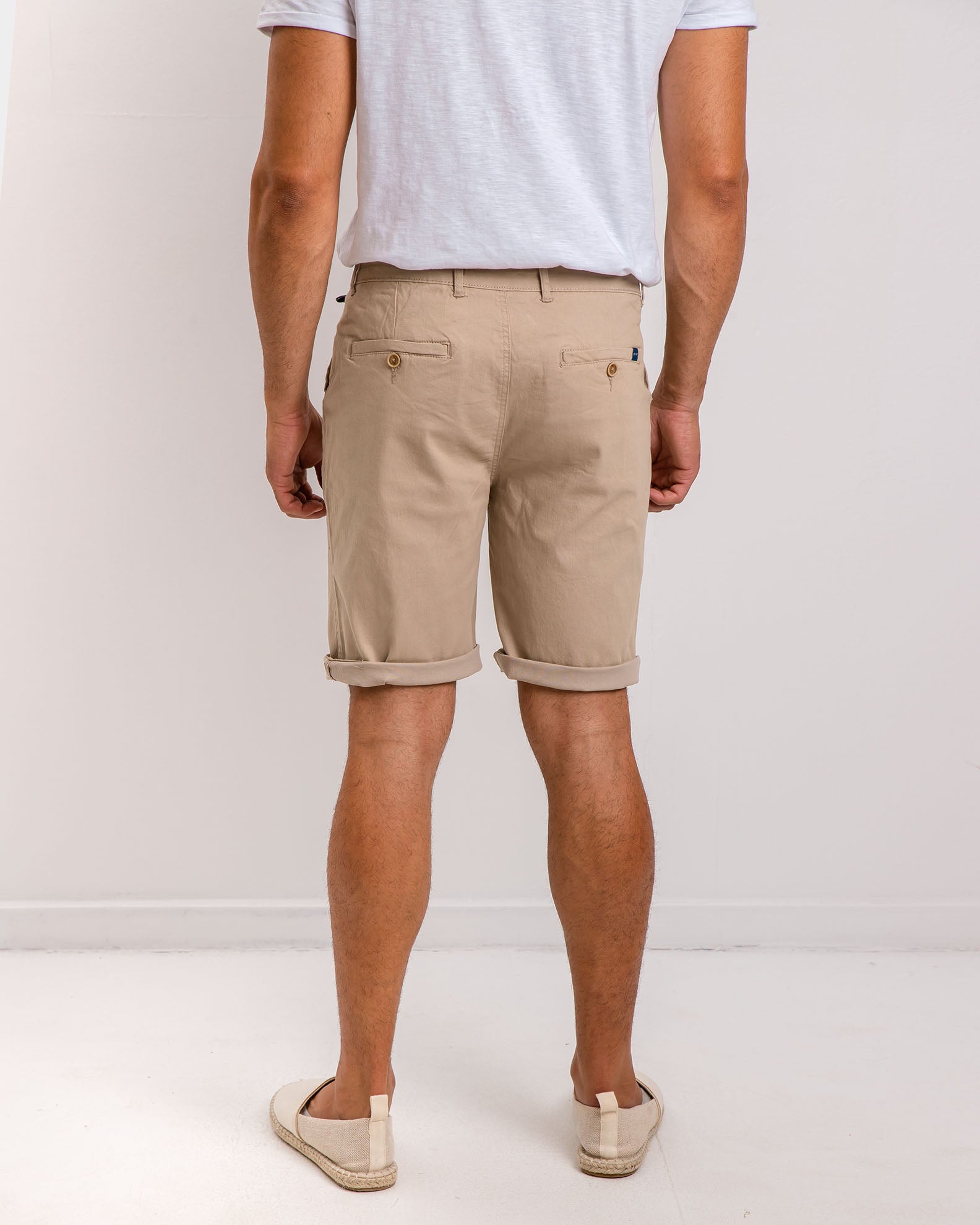 Men's Fabric Bermuda Shorts 'Morris'-BEIGE