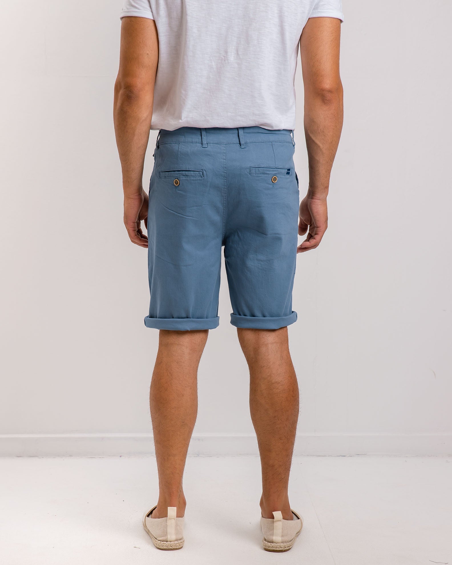 Men's Fabric Bermuda Shorts 'Morris'-BLUE LIGHT