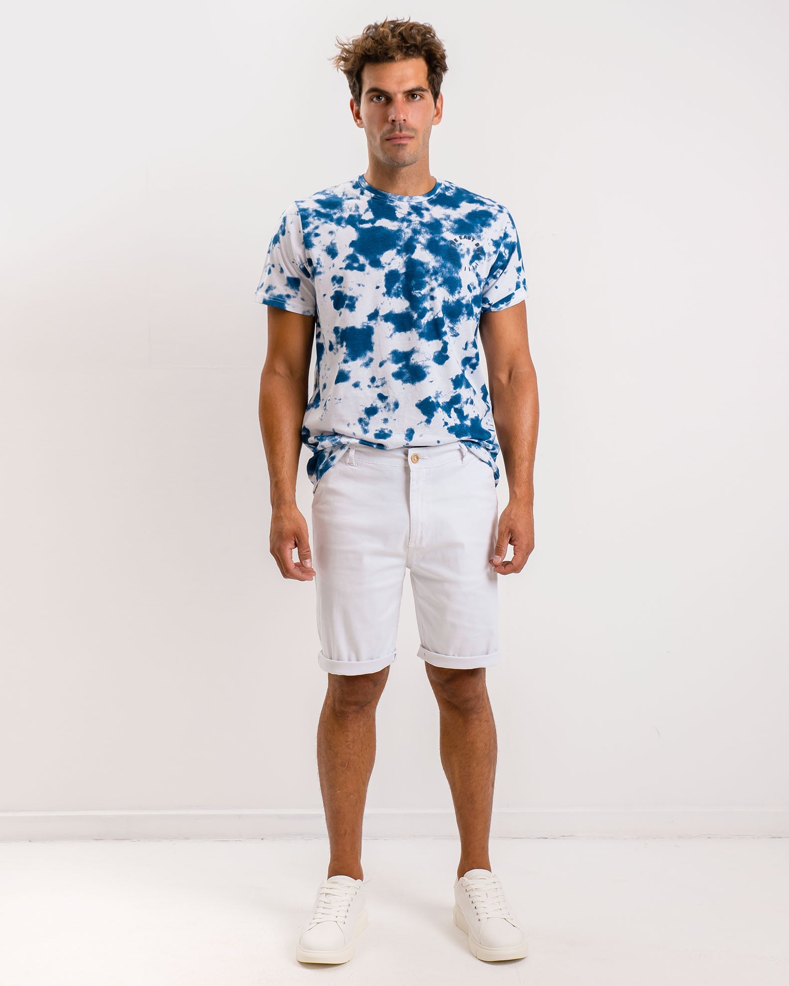 Men's Fabric Bermuda Shorts 'Morris'-WHITE