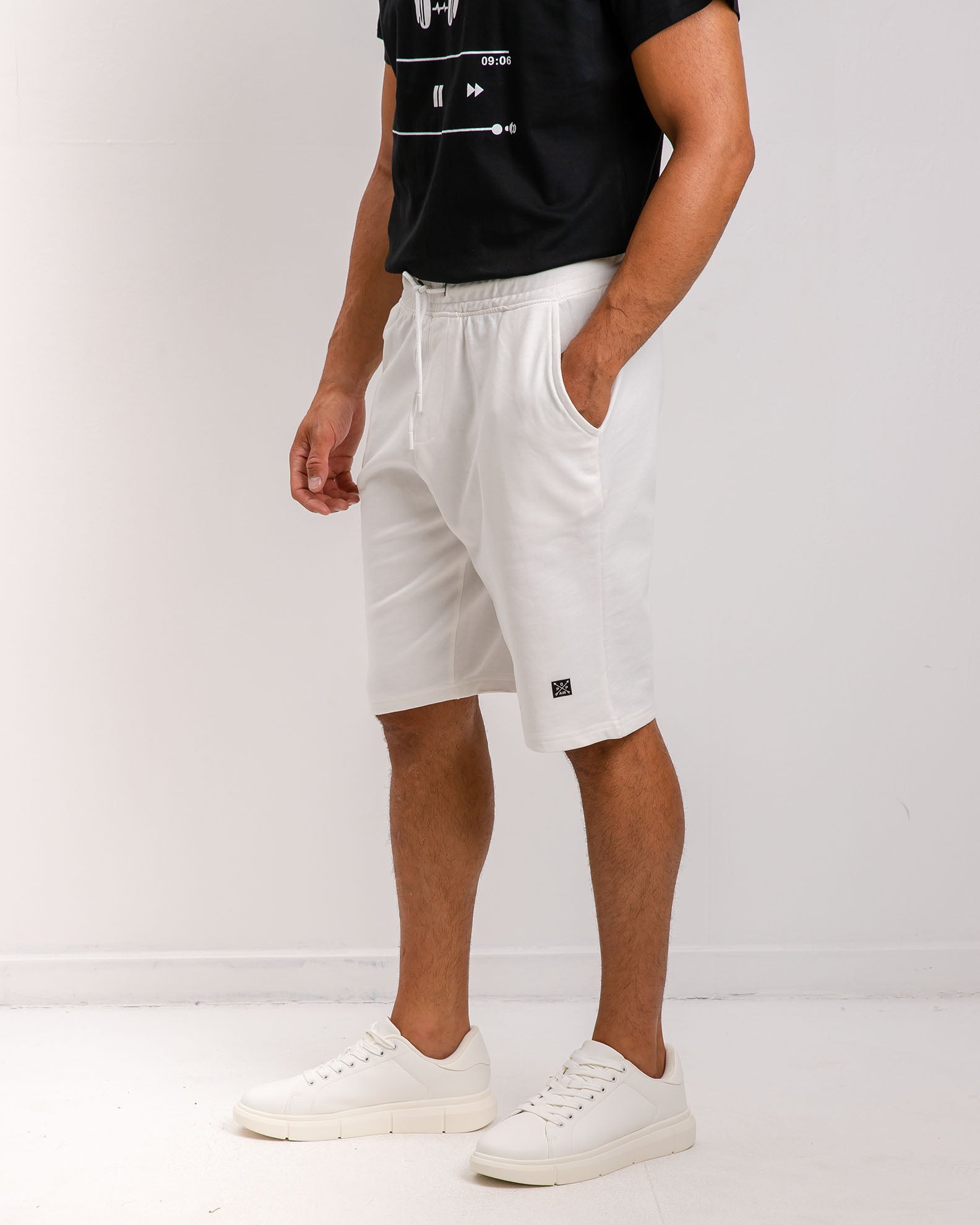 Men's Sport Bermuda Shorts 'Serif'-WHITE