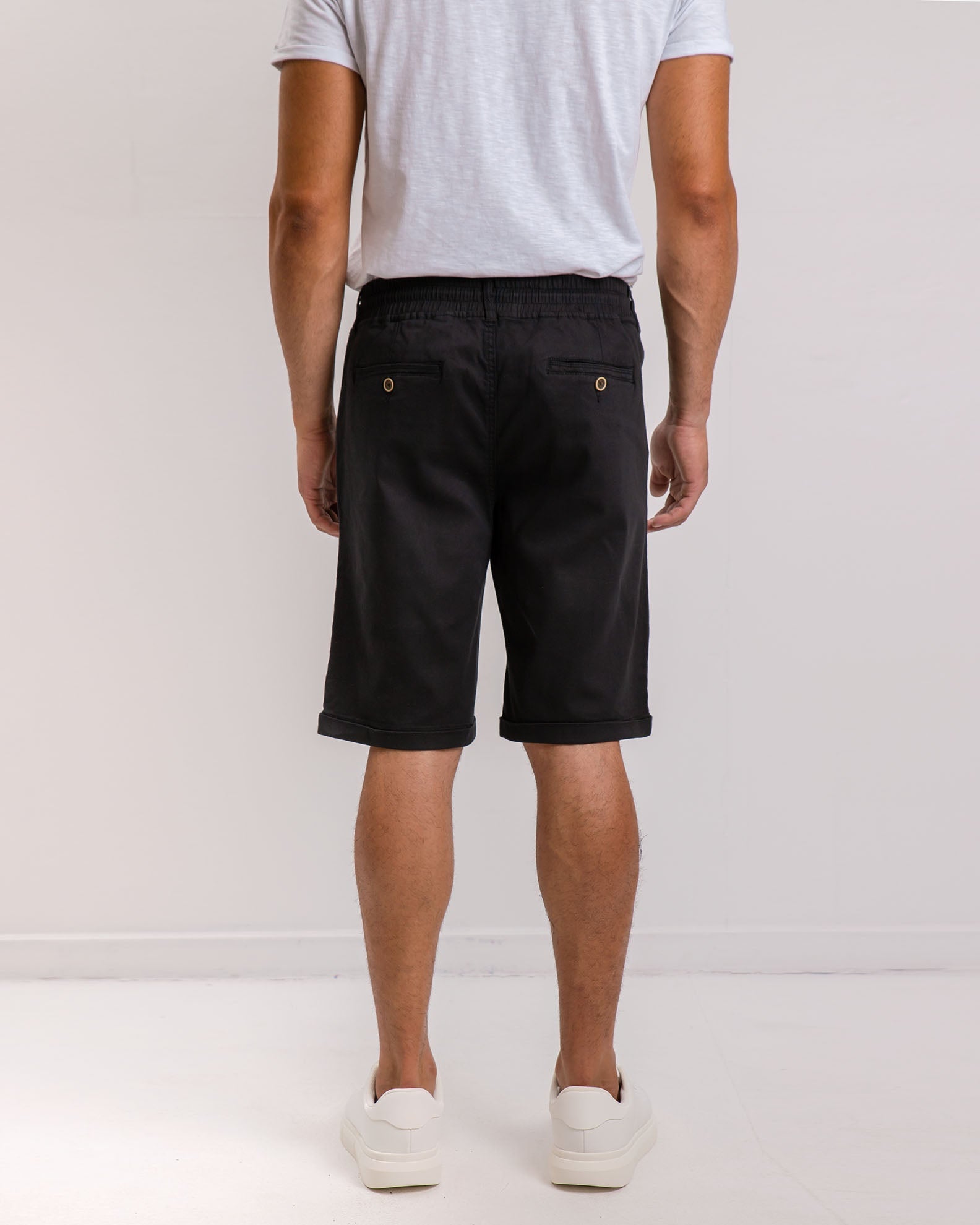 Men's fabric bermuda 'Apollo'-BLACK