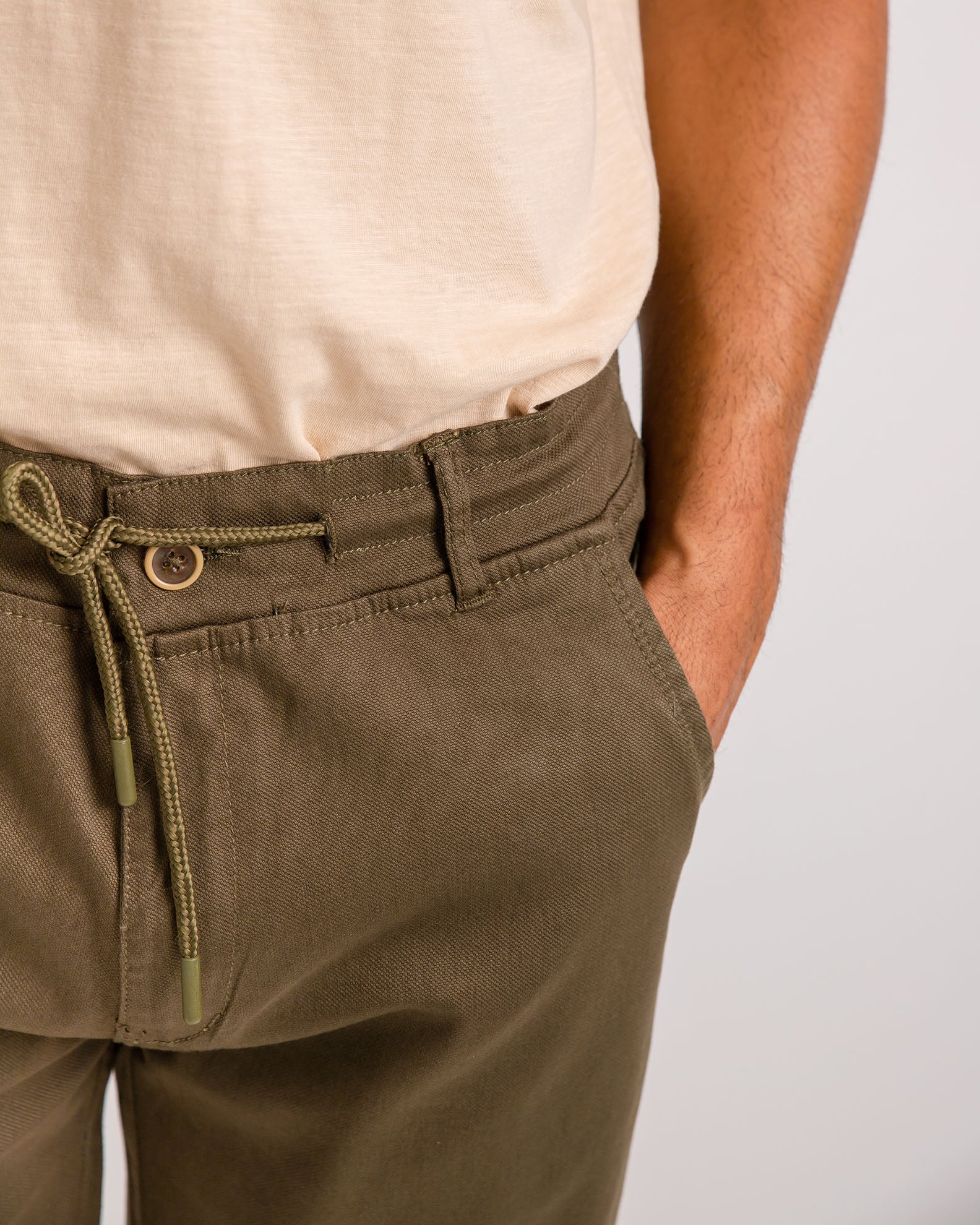 Men's 'Apollo' fabric bermuda shorts-KHAKI