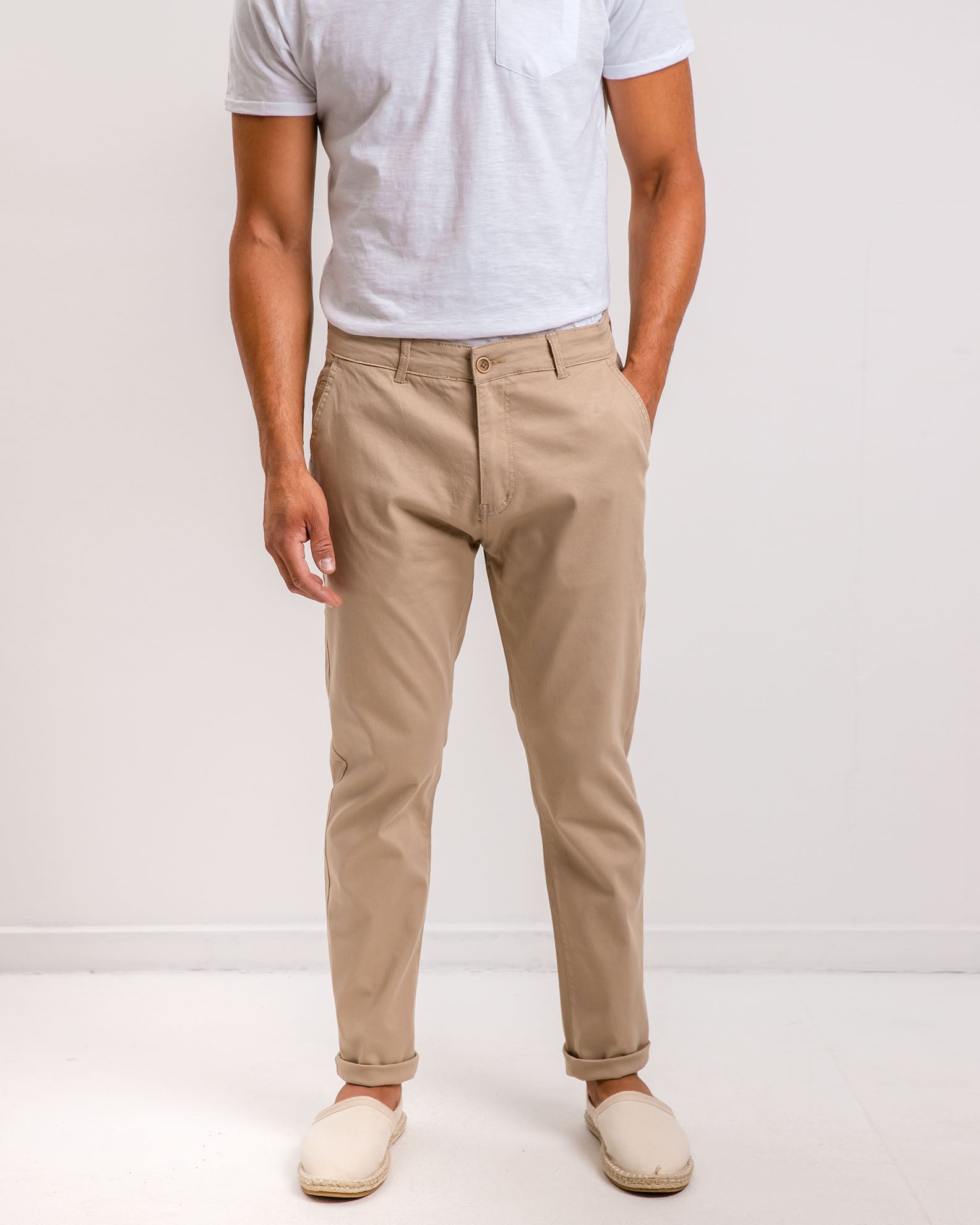 Ανδρικό παντελόνι chino 'Iasonas'-BEIGE