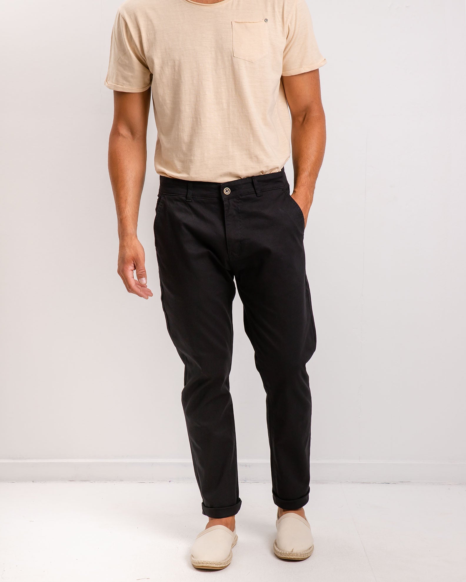 Ανδρικό παντελόνι chino 'Iasonas'-BLACK