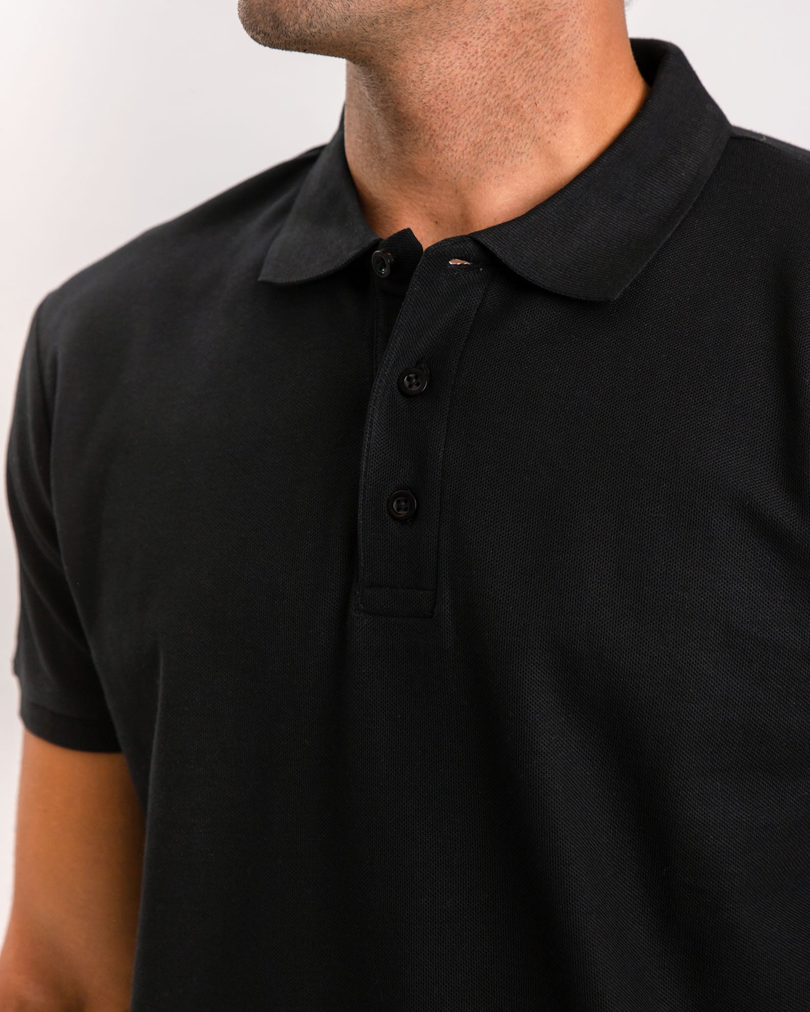 Men's Short Sleeve Polo Shirt 'Dario'-BLACK