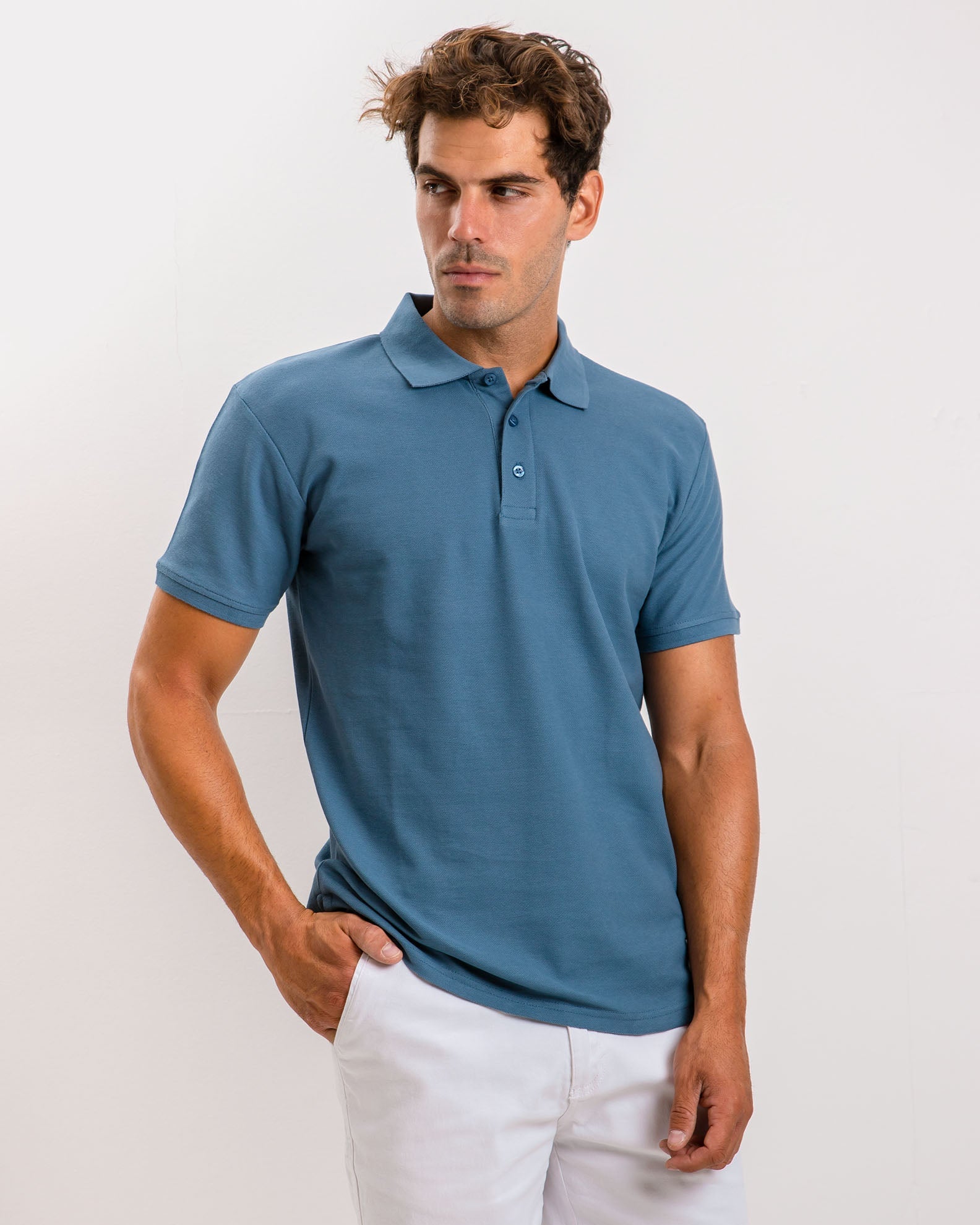 Men's Short Sleeve Polo 'Dario'-BLUE