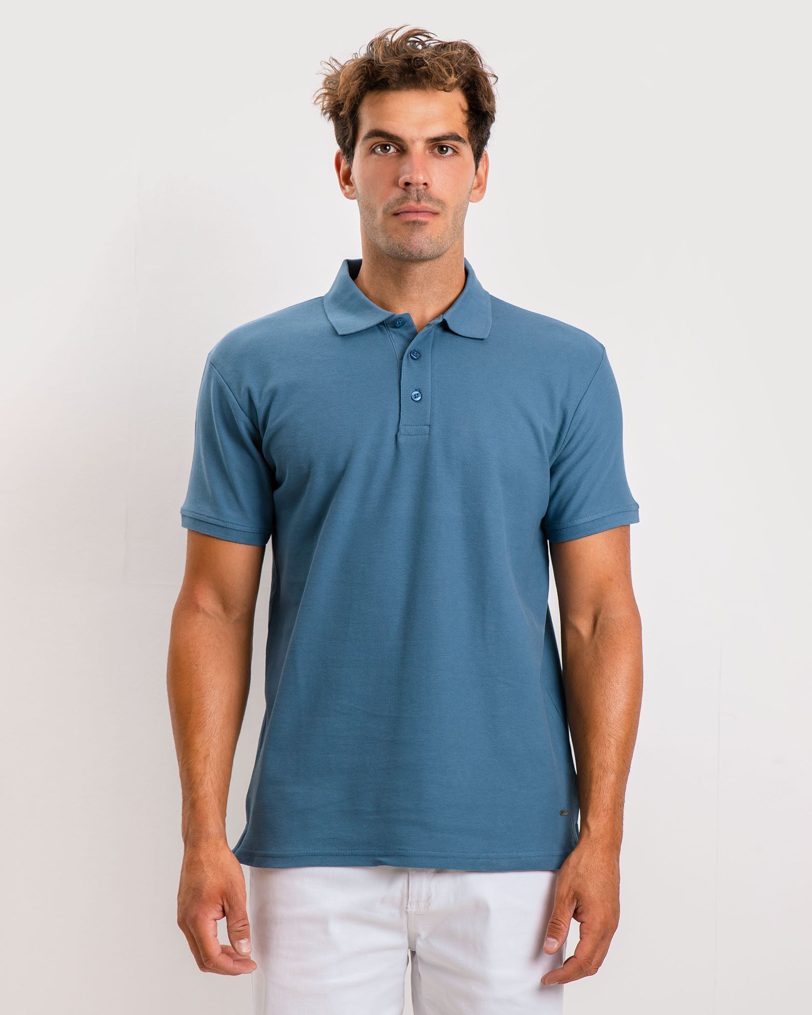 Men's Short Sleeve Polo 'Dario'-BLUE