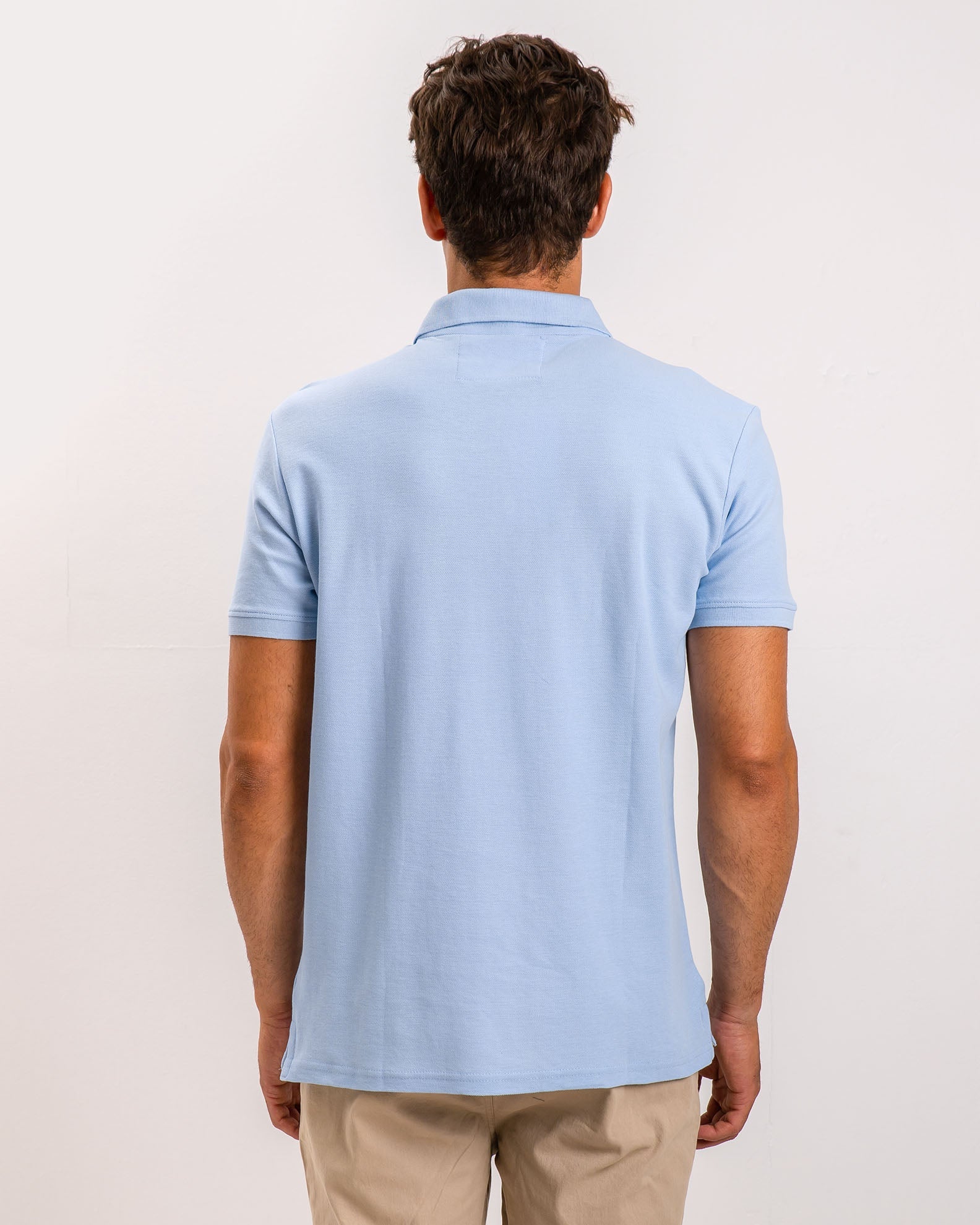 Men's Short Sleeve Polo Shirt 'Dario'-BLUE SKY