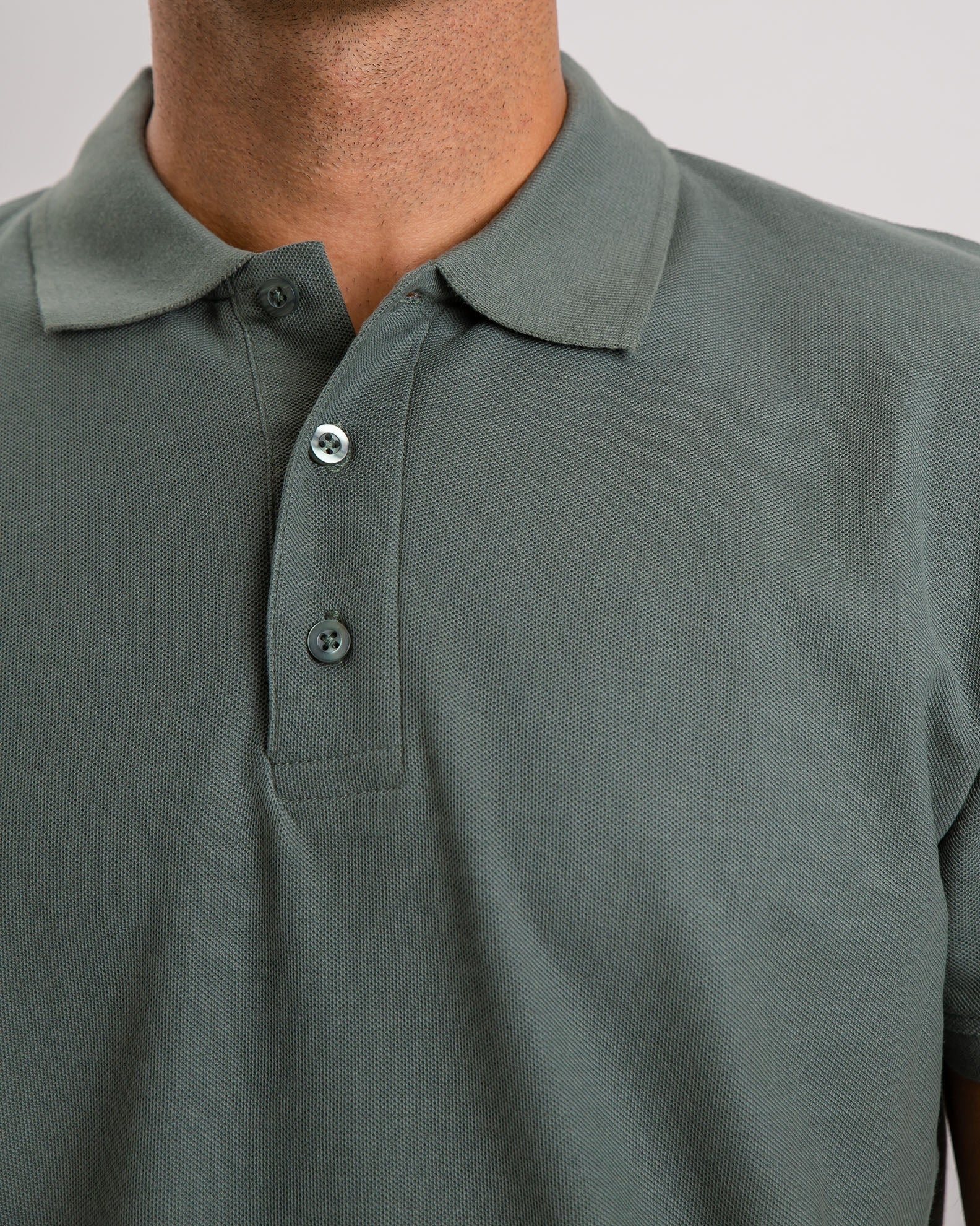 Men's Short Sleeve Polo Shirt 'Dario'-GREEN