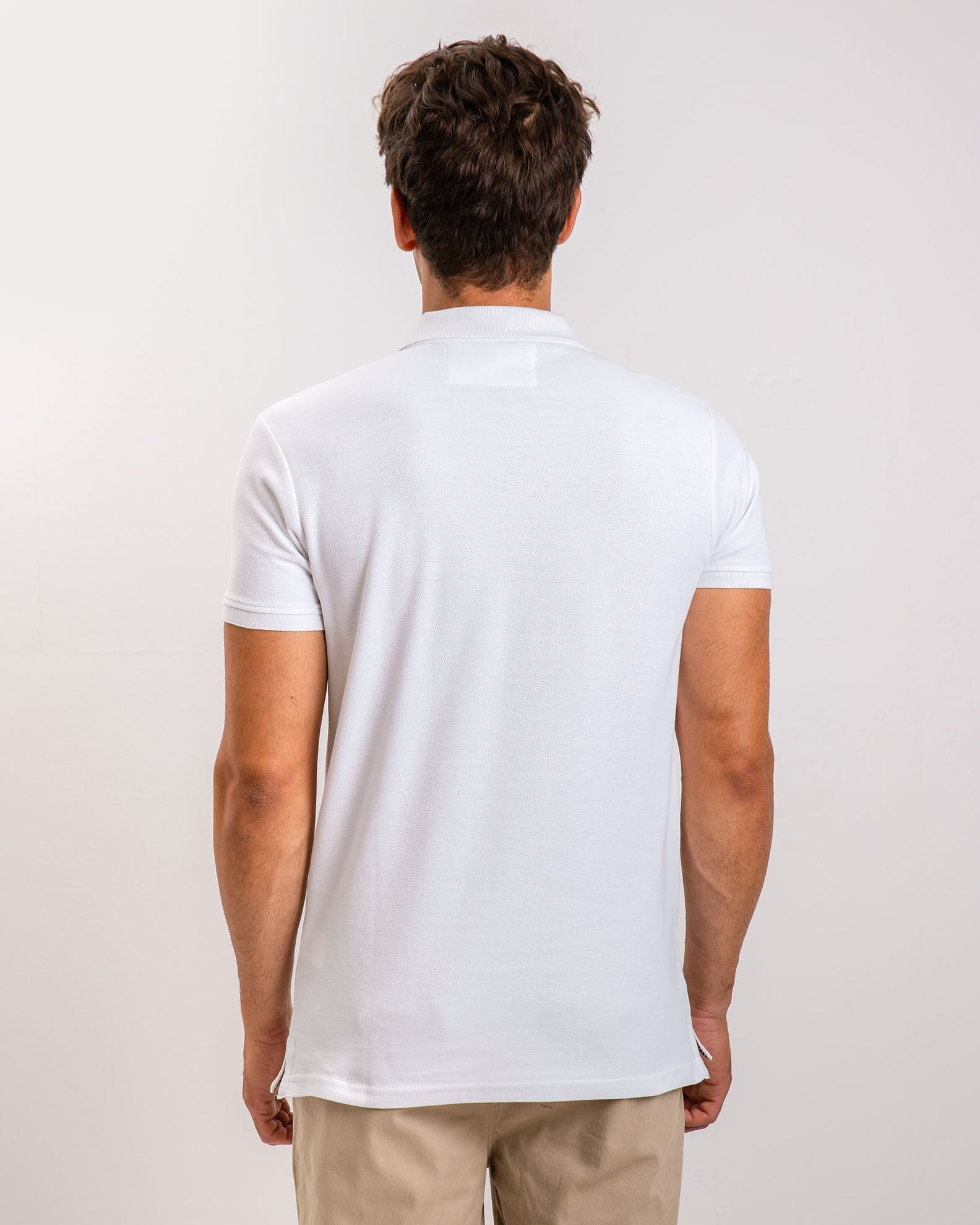 Men's Short Sleeve Polo Shirt 'Dario'-WHITE