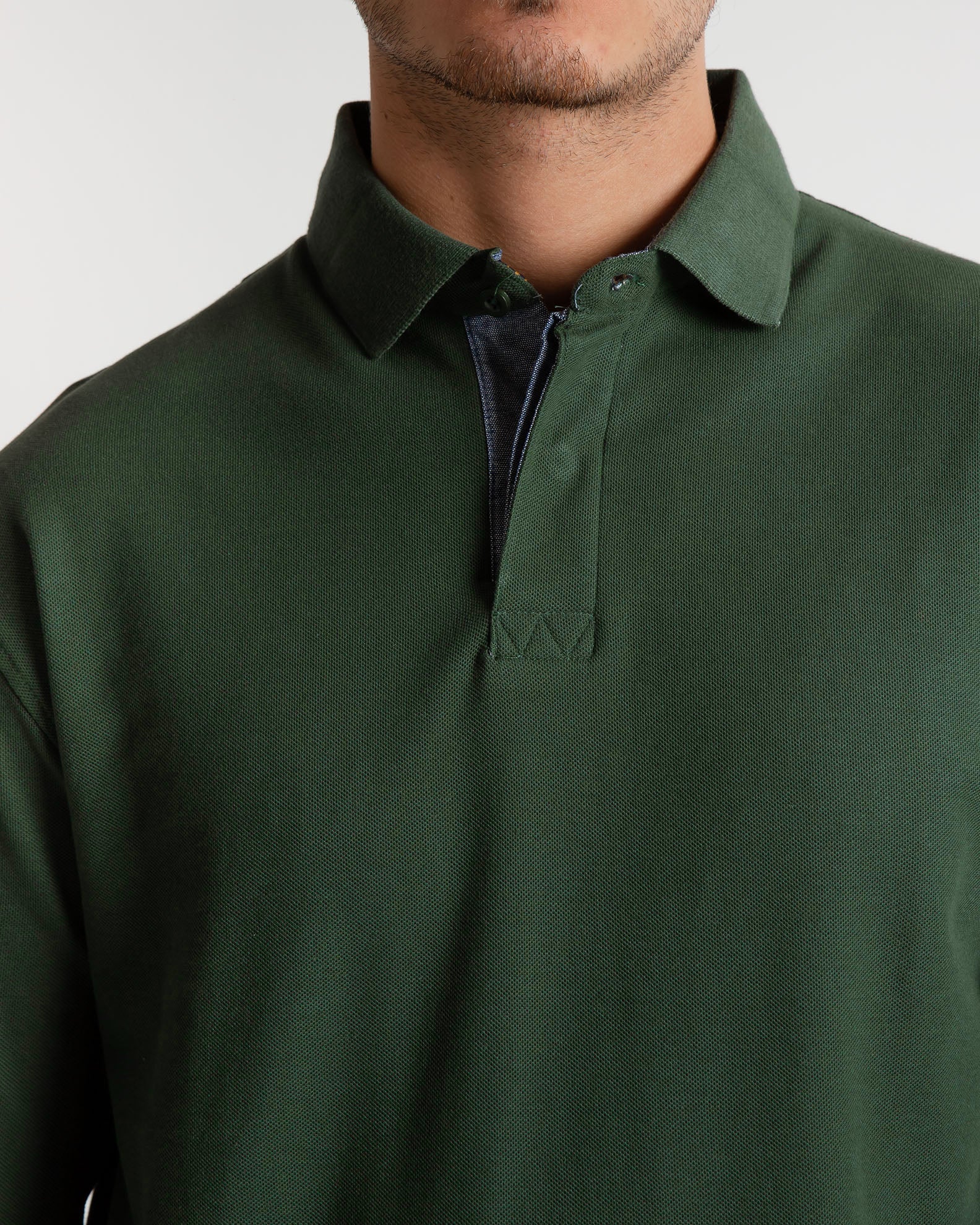 Men's 'Jeffrey' Long Sleeve Polo Shirt-KHAKI