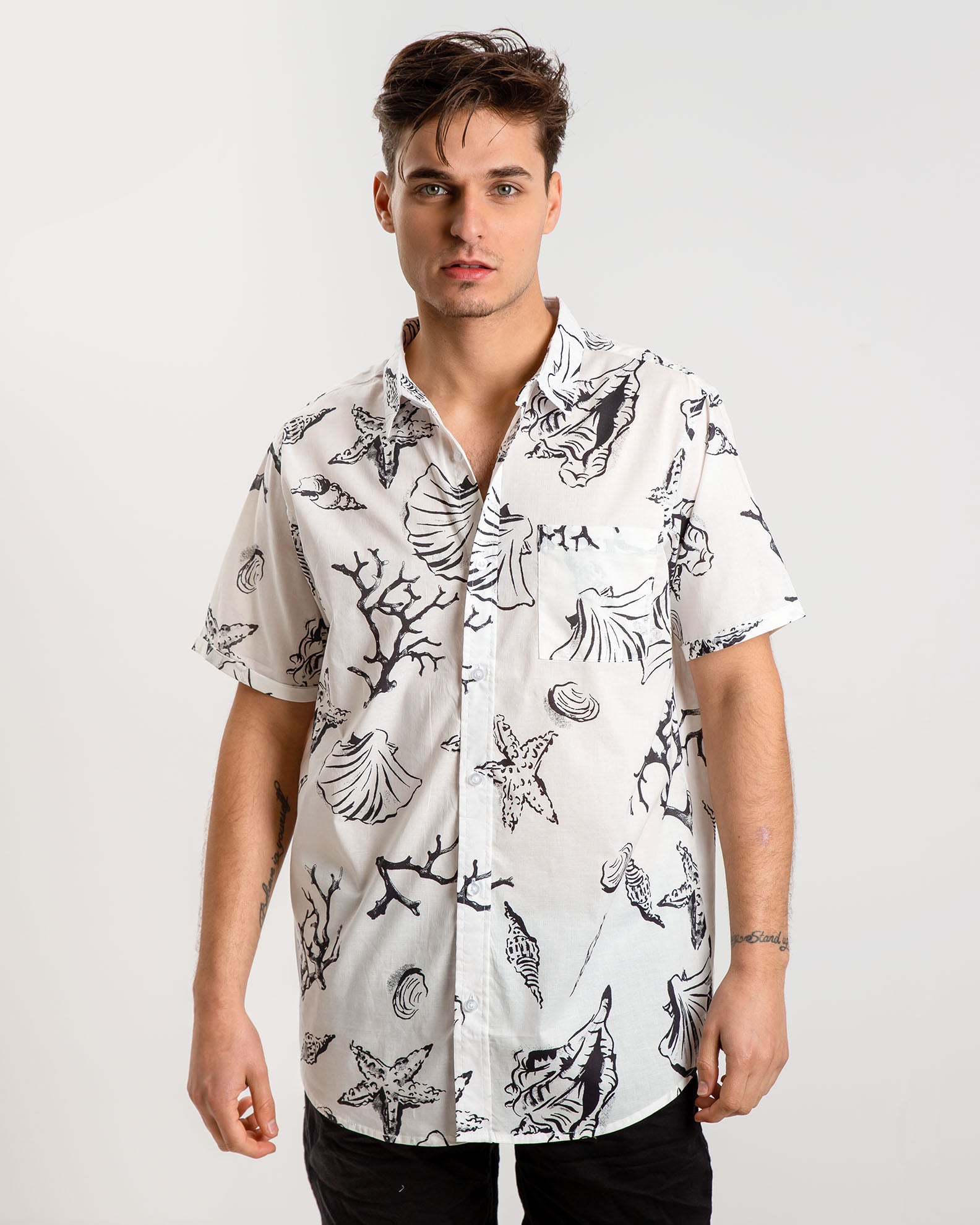 Men's Printed Short Sleeve Shirt 'Lampis'-COMB.3