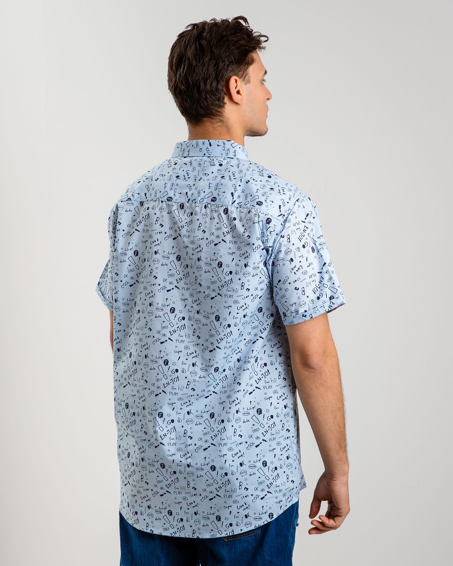 Men's Printed Short Sleeve Shirt 'Lampis'-COMB.6