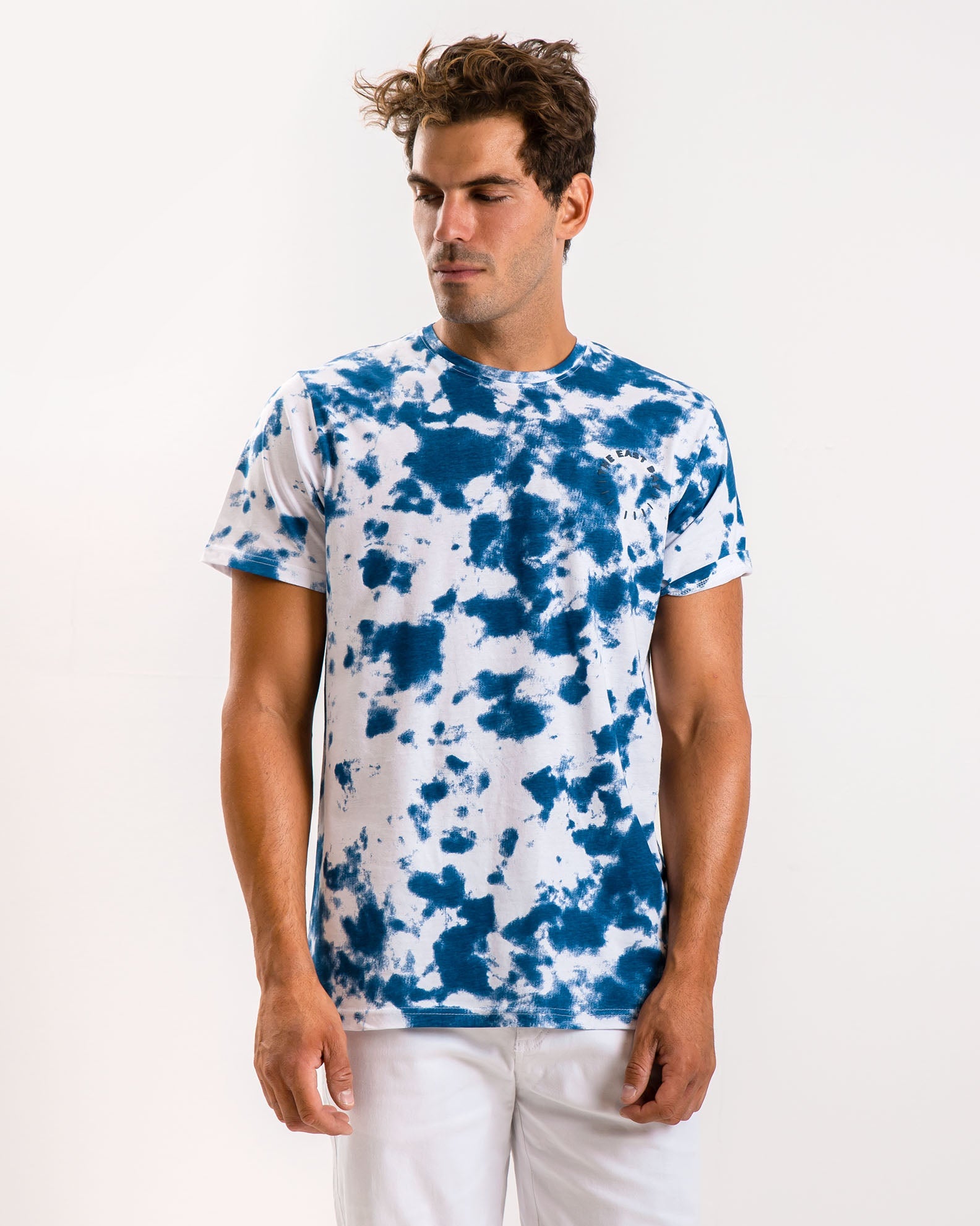 Men's short-sleeved t-shirt 'Tie dye'-BLUE DENIM