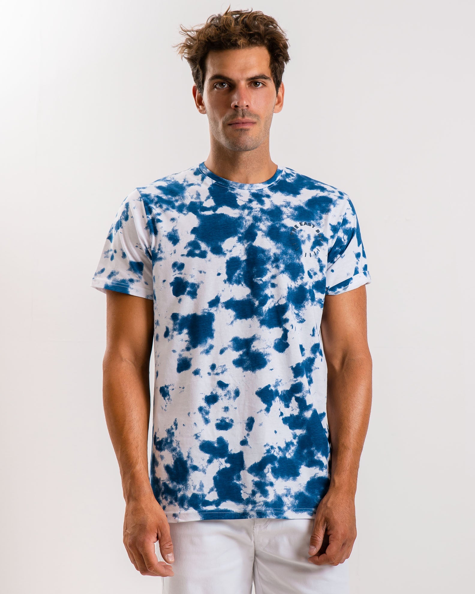 Men's short-sleeved t-shirt 'Tie dye'-BLUE DENIM