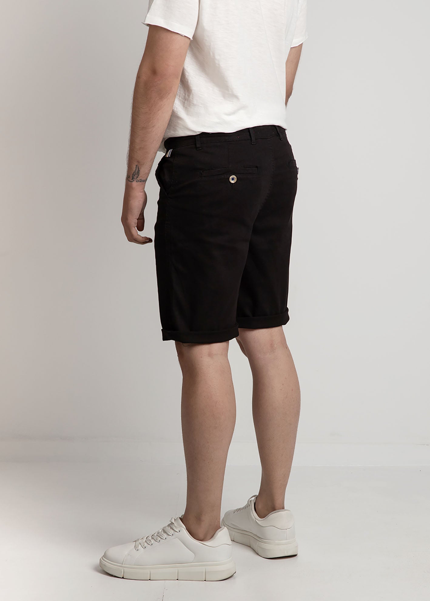 Men's Fabric Bermuda Shorts 'Morris'-BLACK