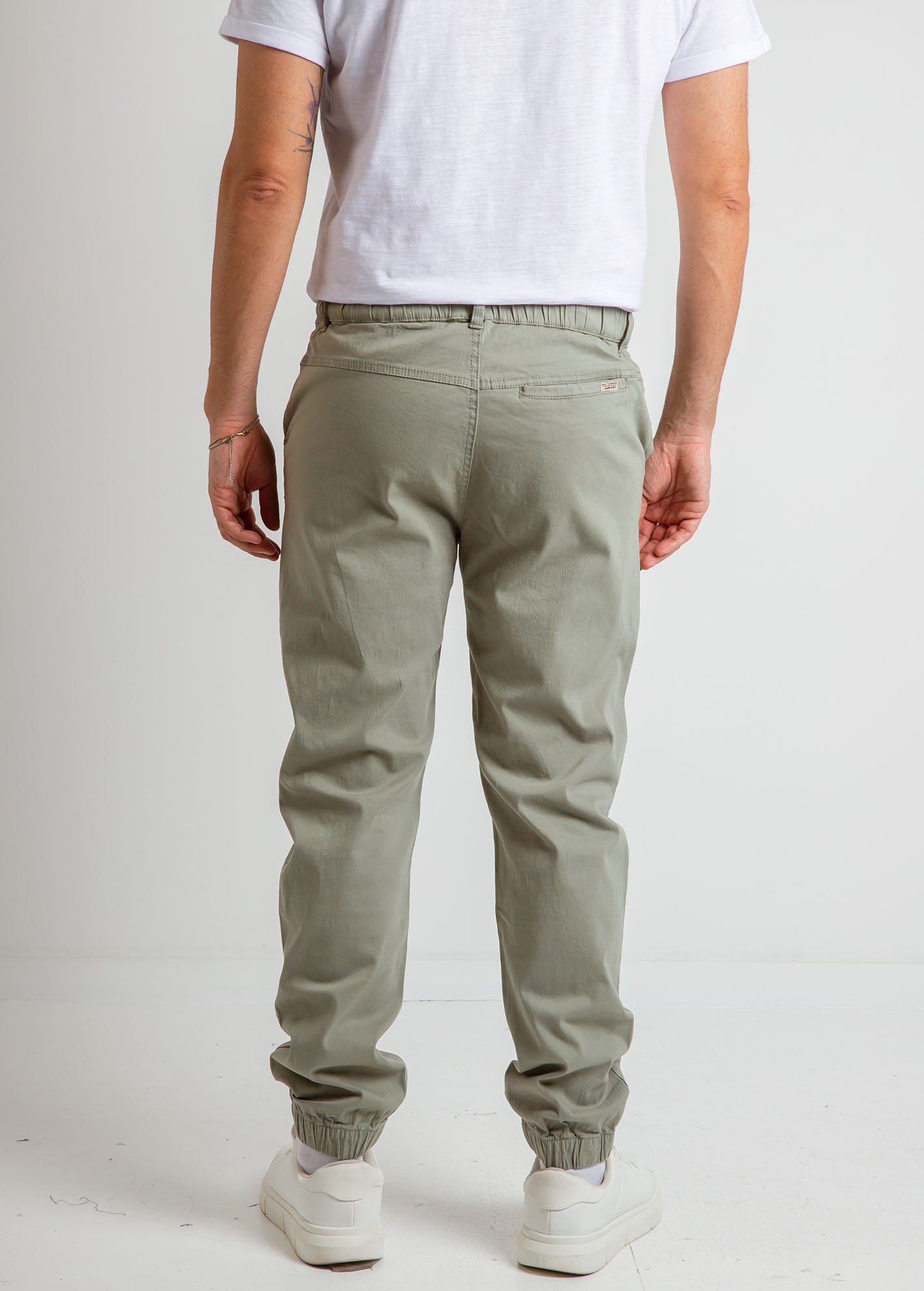 Ανδρικό παντελόνι υφασμάτινο τύπου jogger 'Ferrara'-KHAKI
