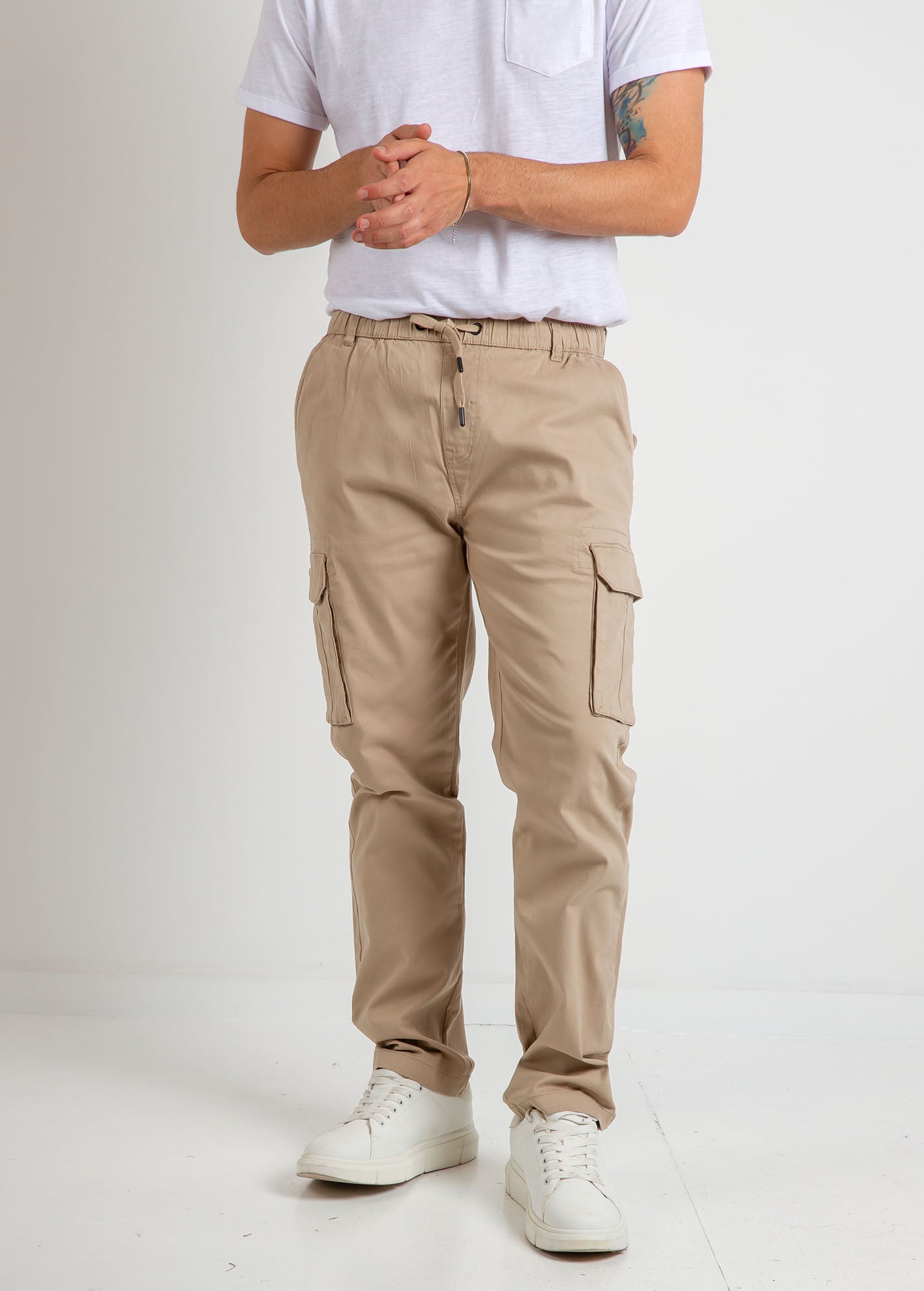Ανδρικό παντελόνι cargo 'Prato'-BEIGE
