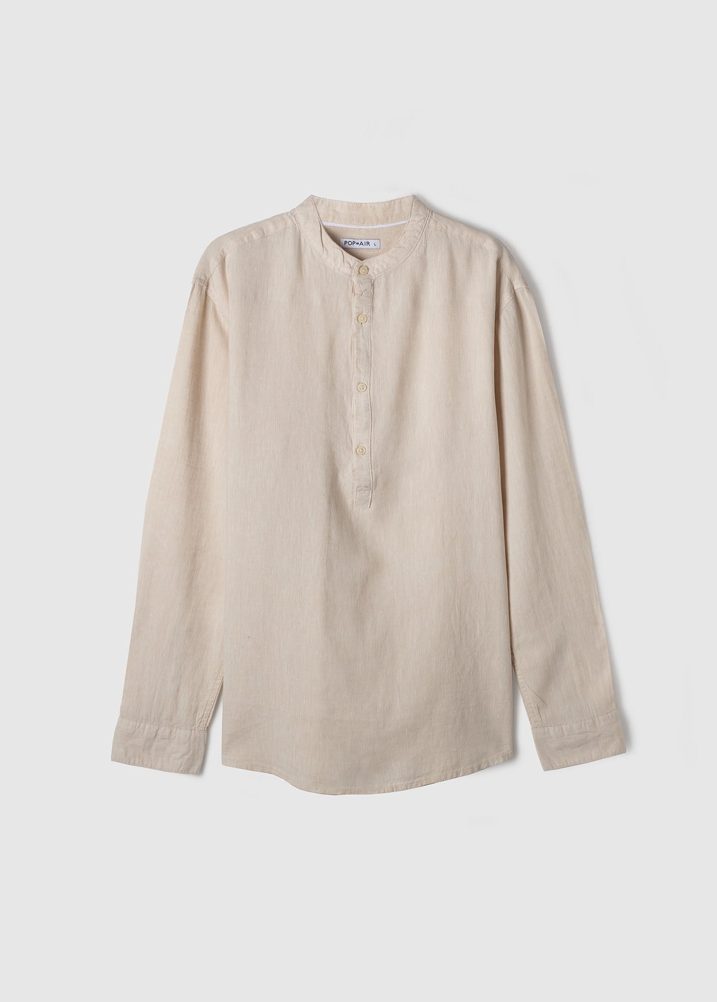 Ανδρικό πουκάμισο τύπου λινό 'Tivoli'-BEIGE LIGHT