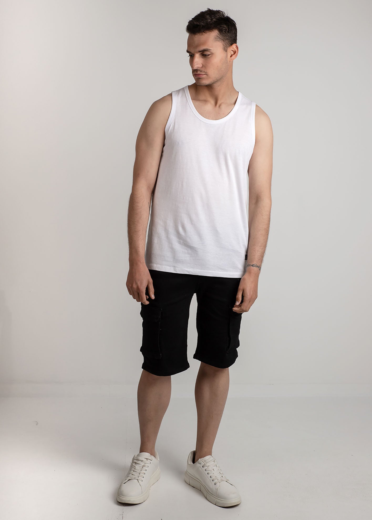 Ανδρική μπλούζα αμάνικη 'Run'-WHITE