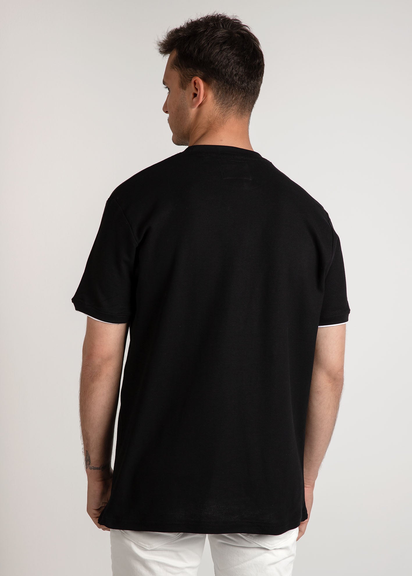 Ανδρική πικέ μπλούζα 'Fan'-BLACK