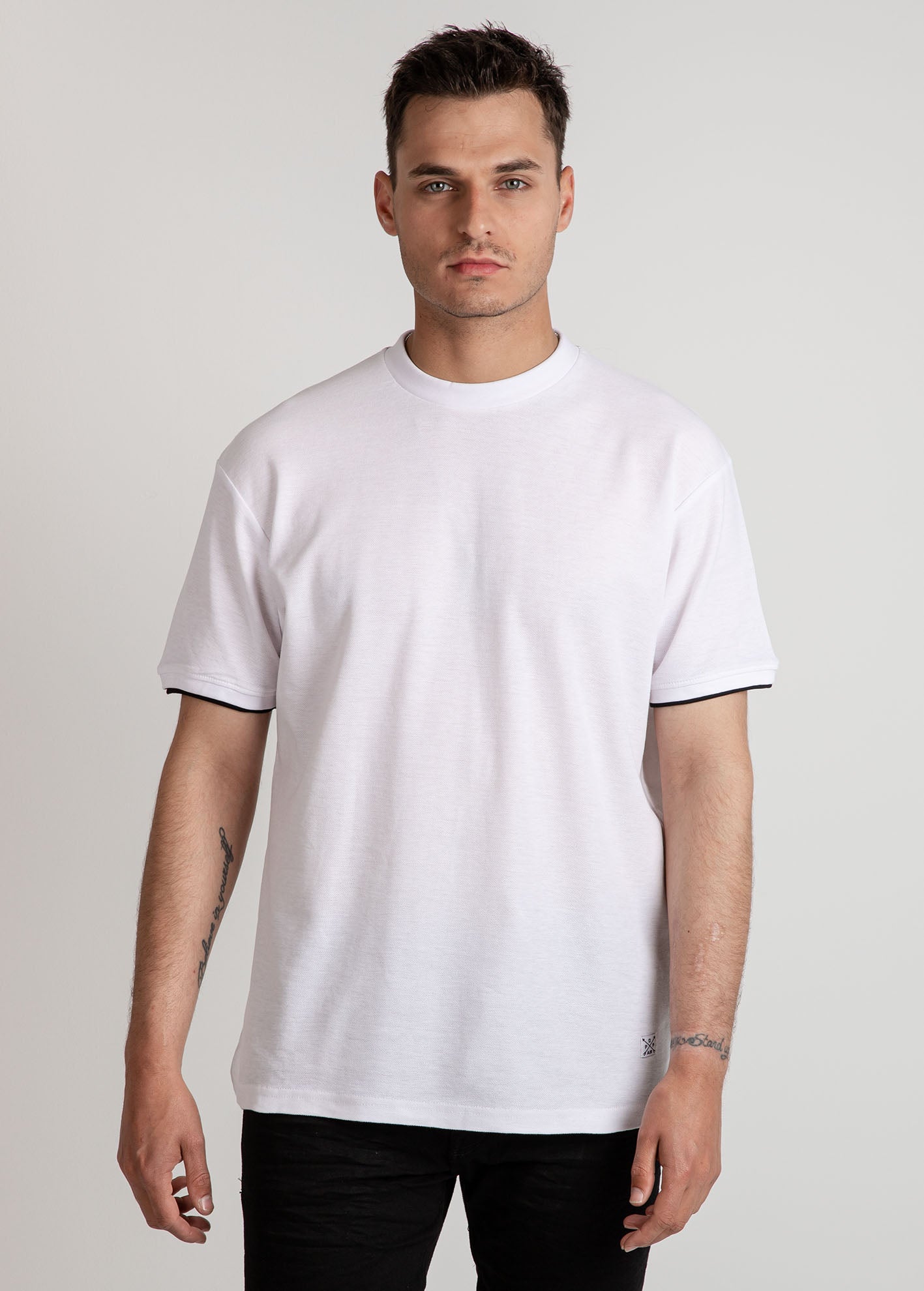 Ανδρική πικέ μπλούζα 'Fan'-WHITE