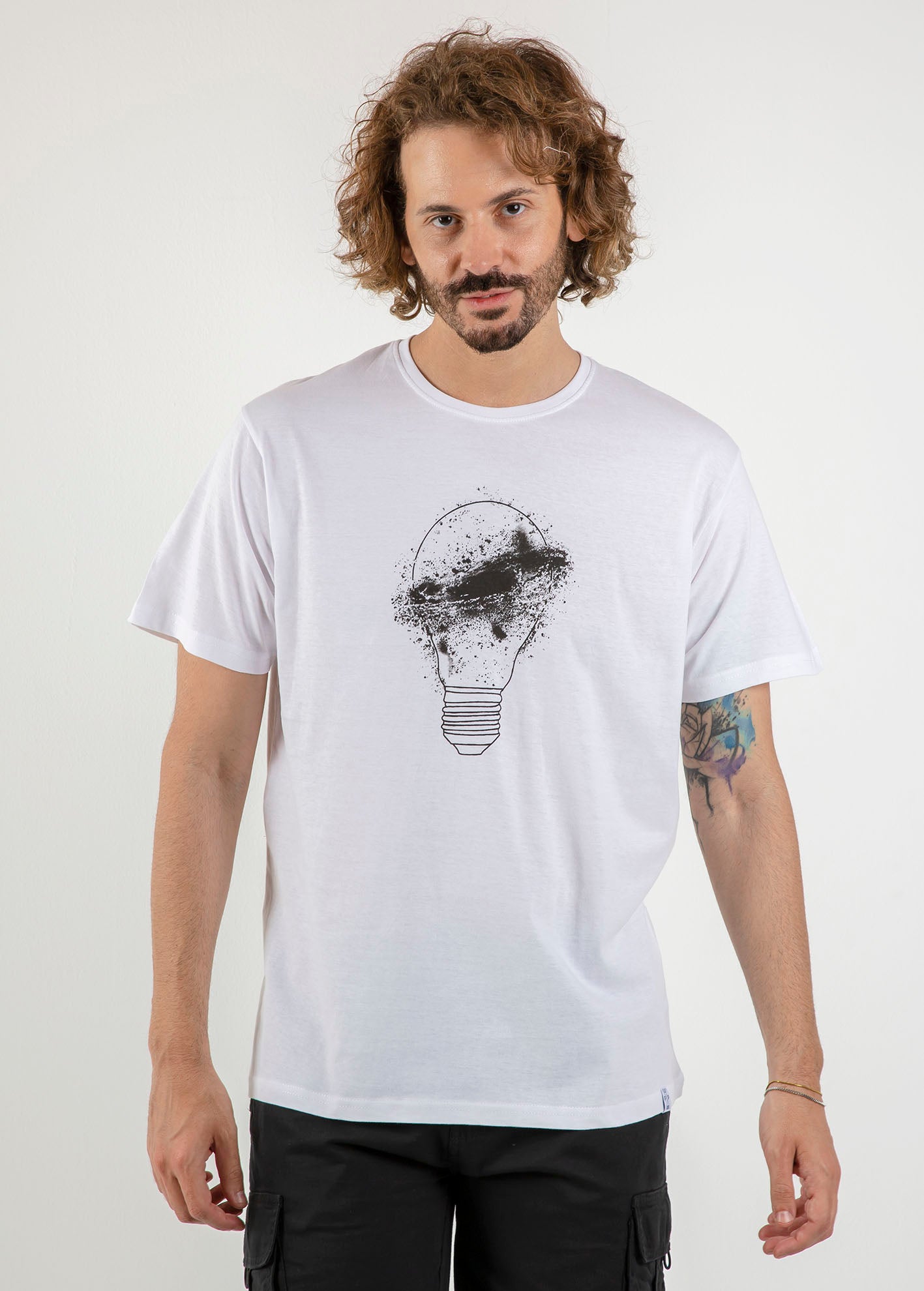 Ανδρική μπλούζα με τύπωμα 'Lamp'-WHITE