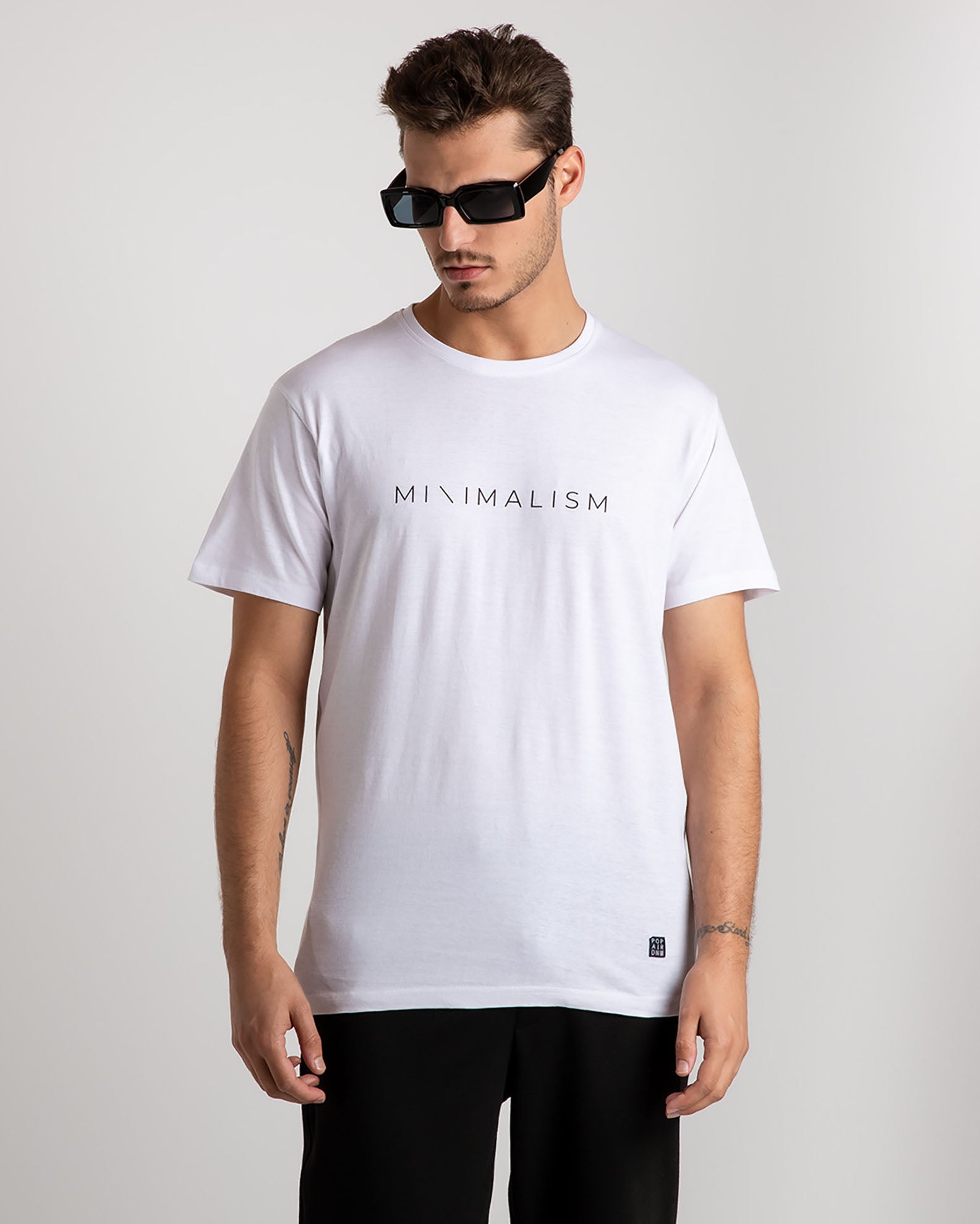 Men's short-sleeved shirt 'Minimalism'-WHITE