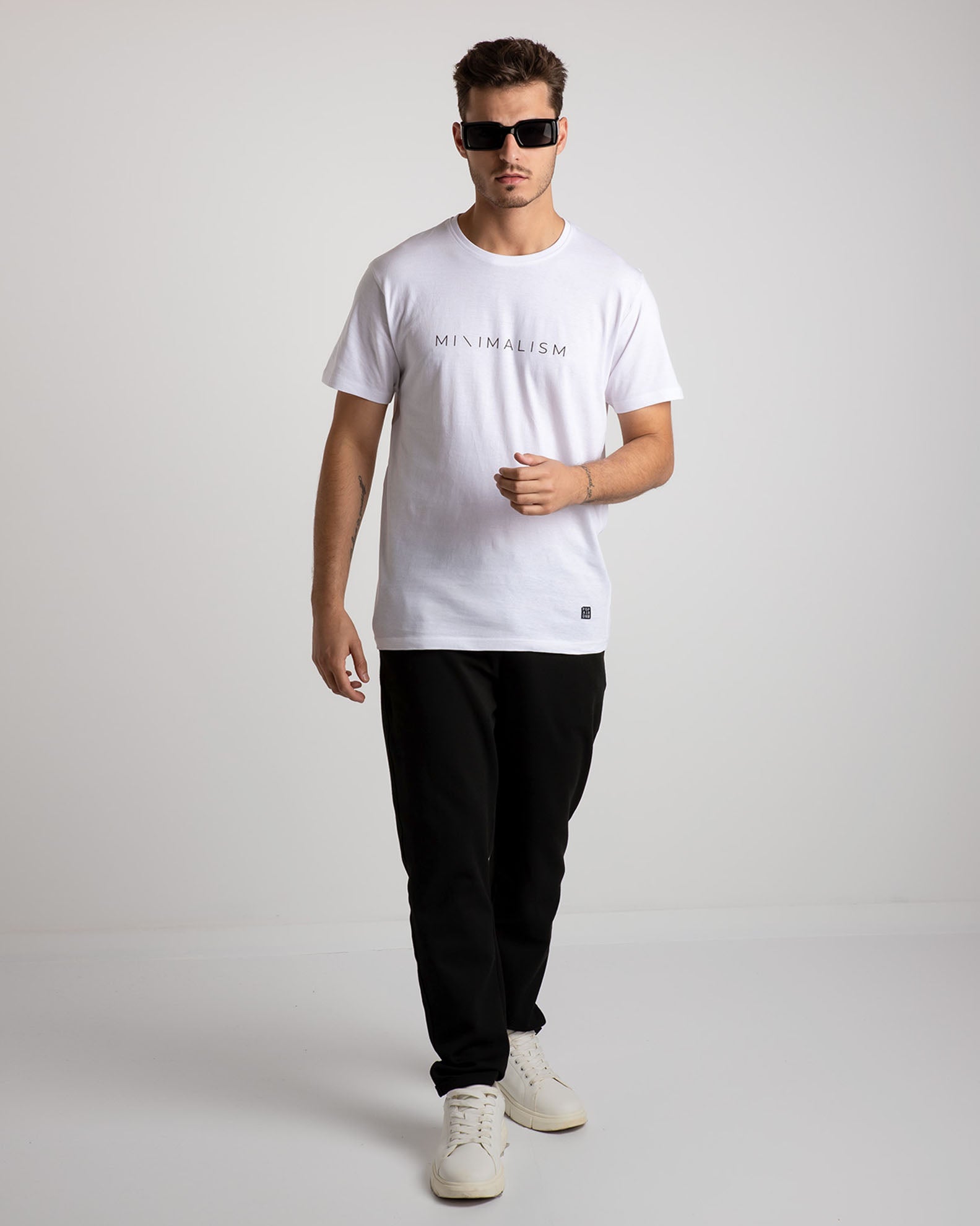 Men's short-sleeved shirt 'Minimalism'-WHITE