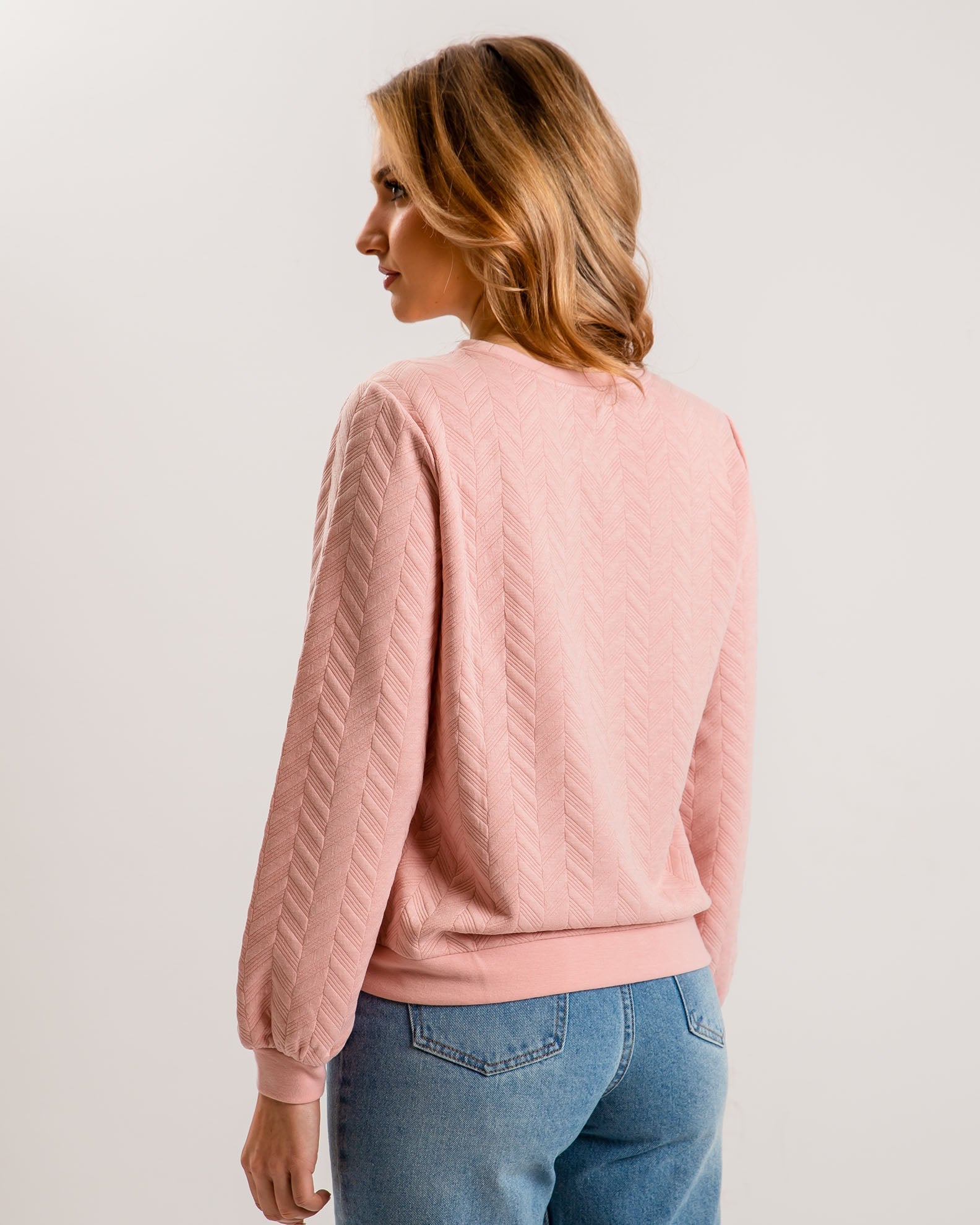 Women's Sweatshirt with 'Co44sima' Pattern-rose