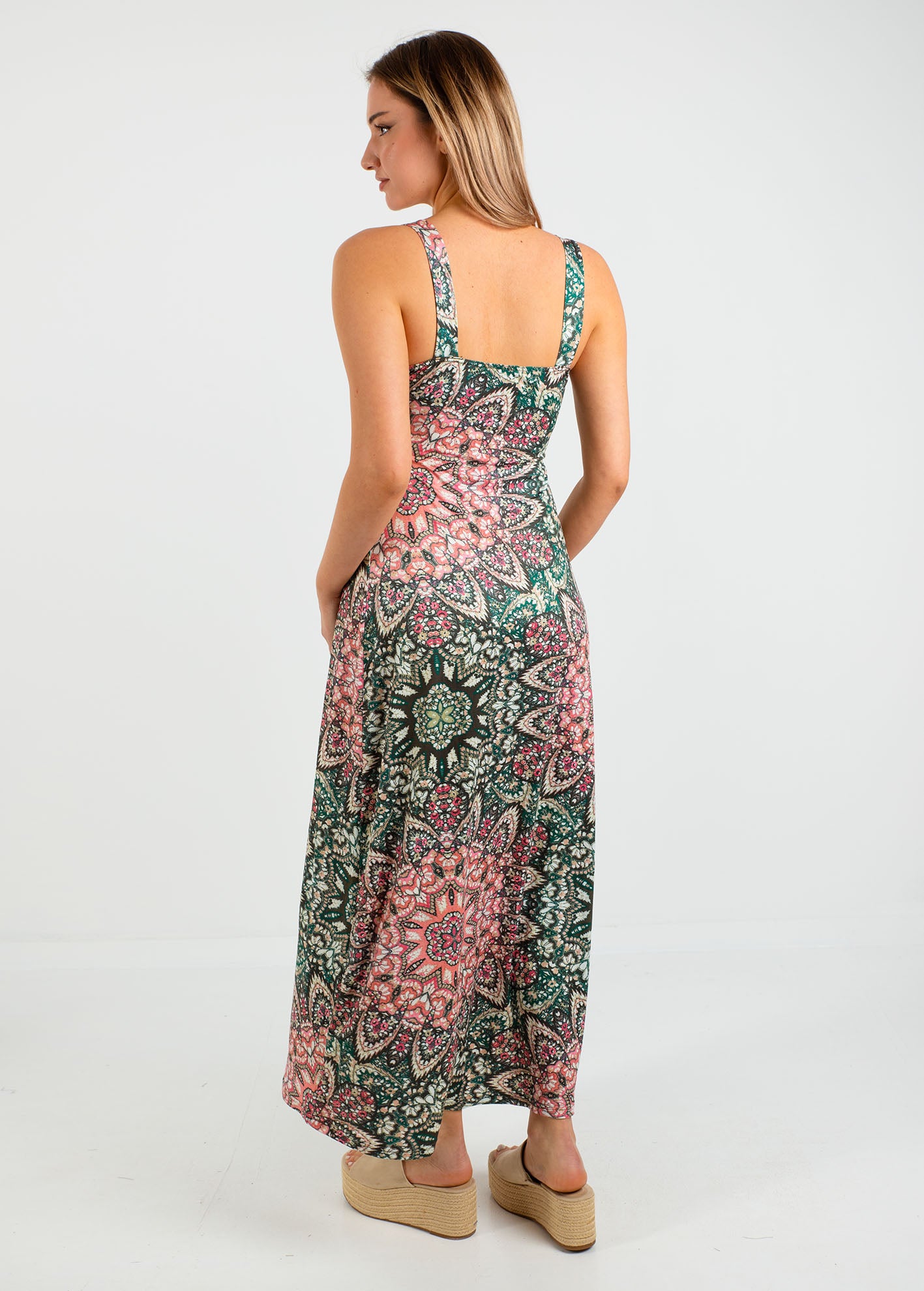 Εμπριμέ μάξι φόρεμα 'Go44a'-vintage rose