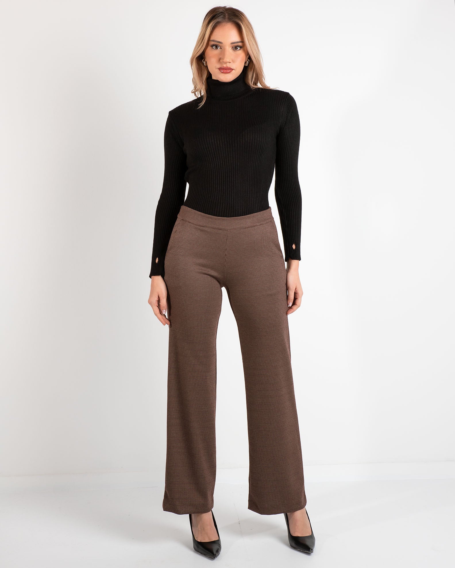 Women's checked trousers 'Id44una'-brown check