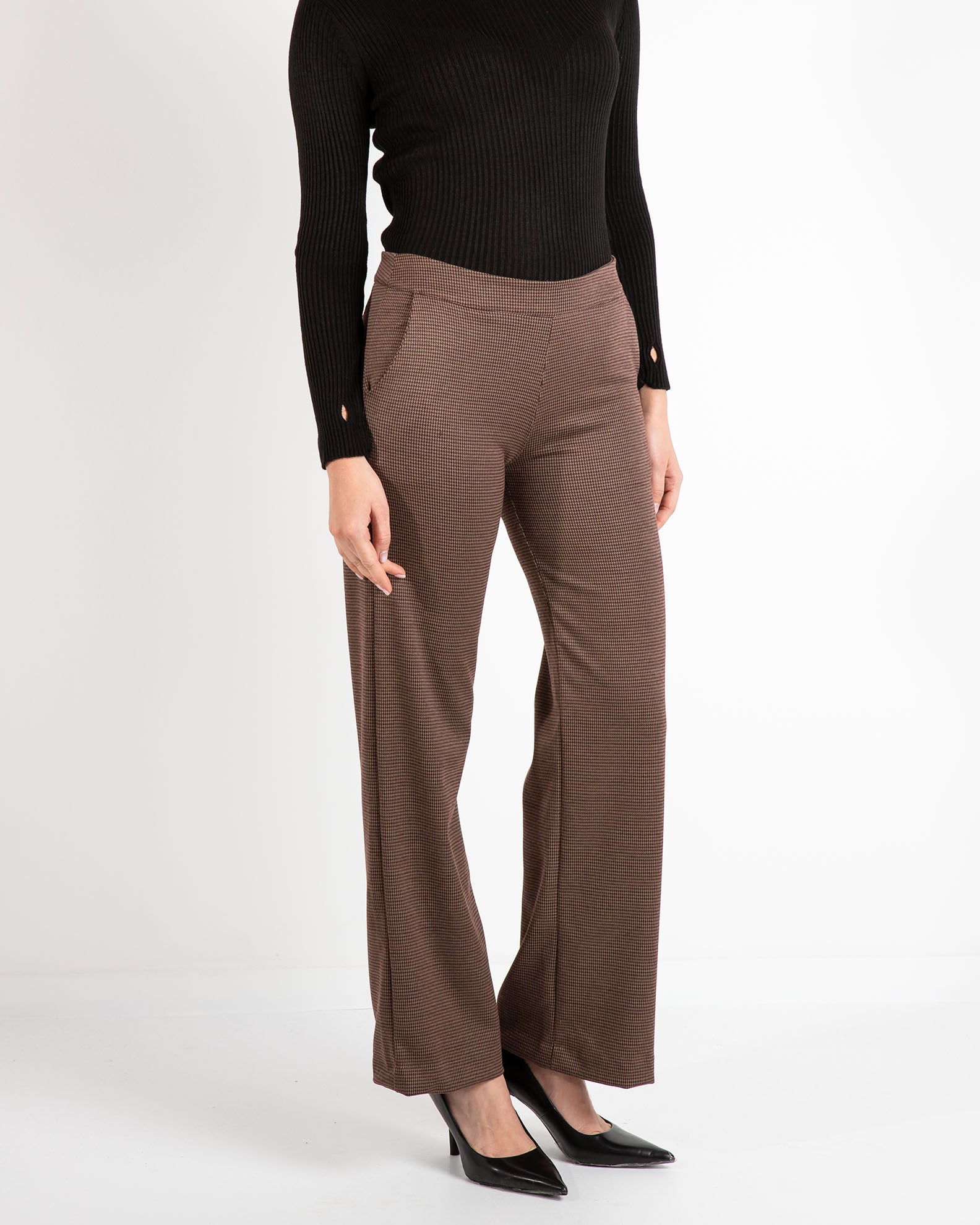 Women's checked trousers 'Id44una'-brown check