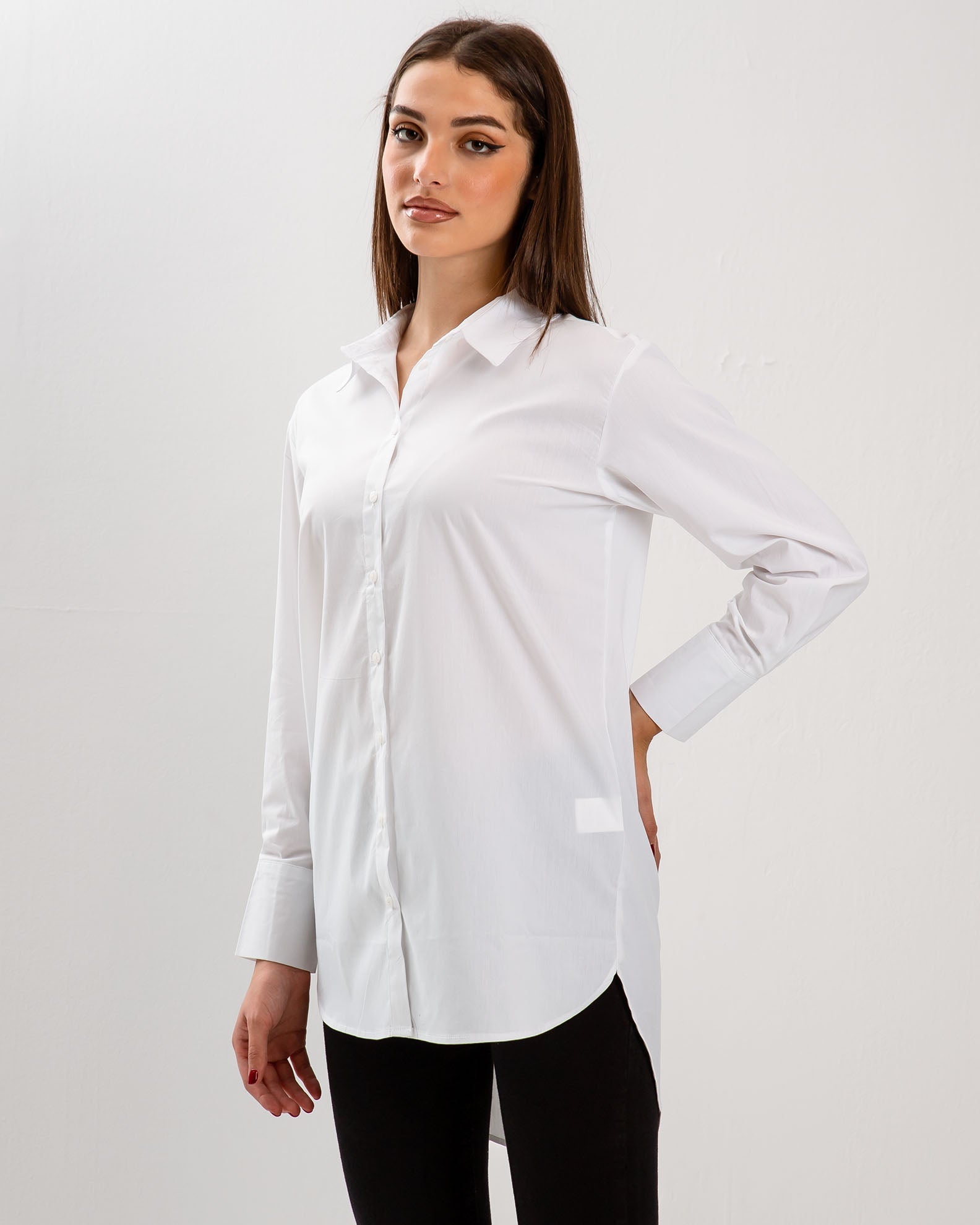 Women's Oversize Shirt 'Li44ne'-white