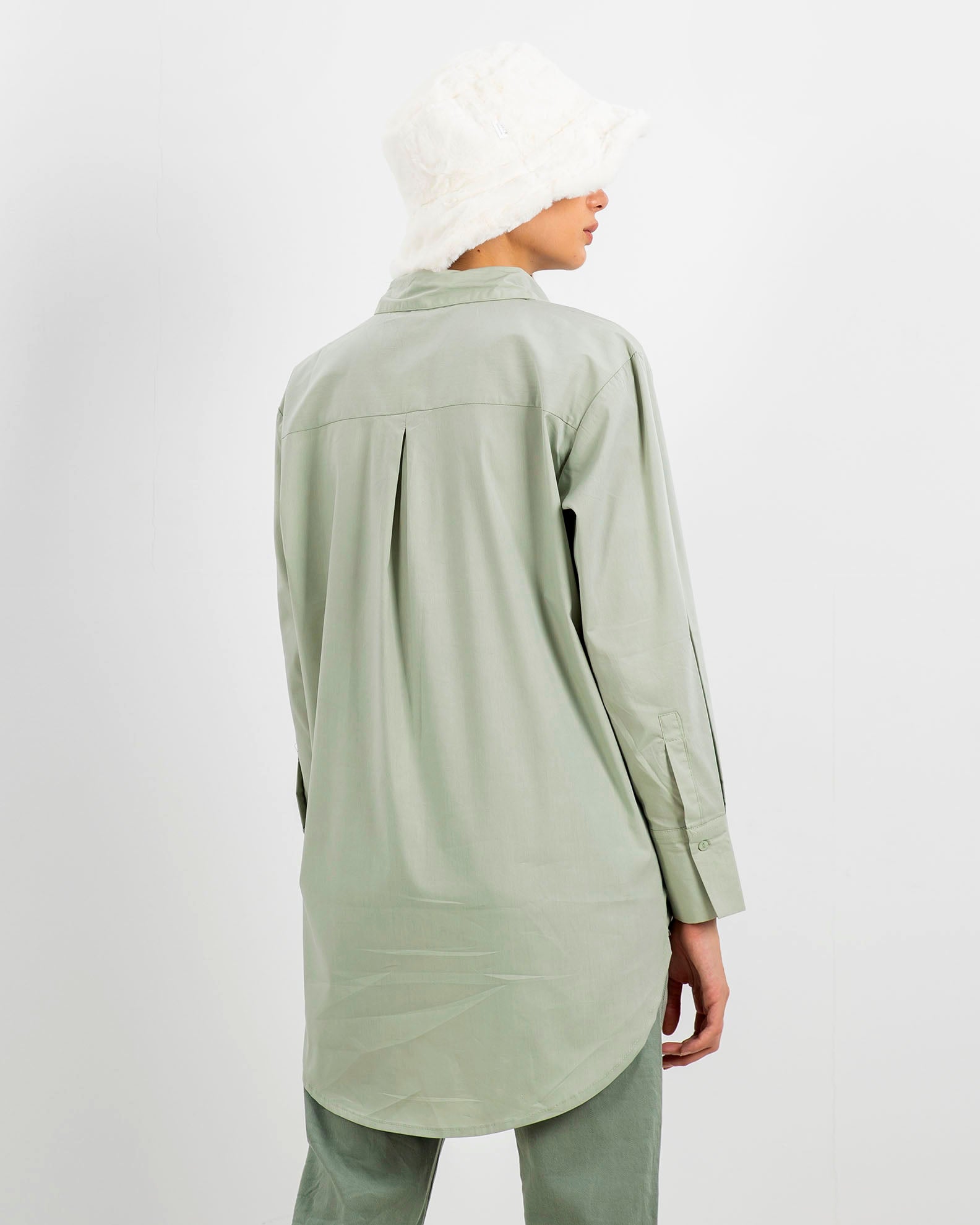 Women's Oversize Shirt 'Line'-desert sage