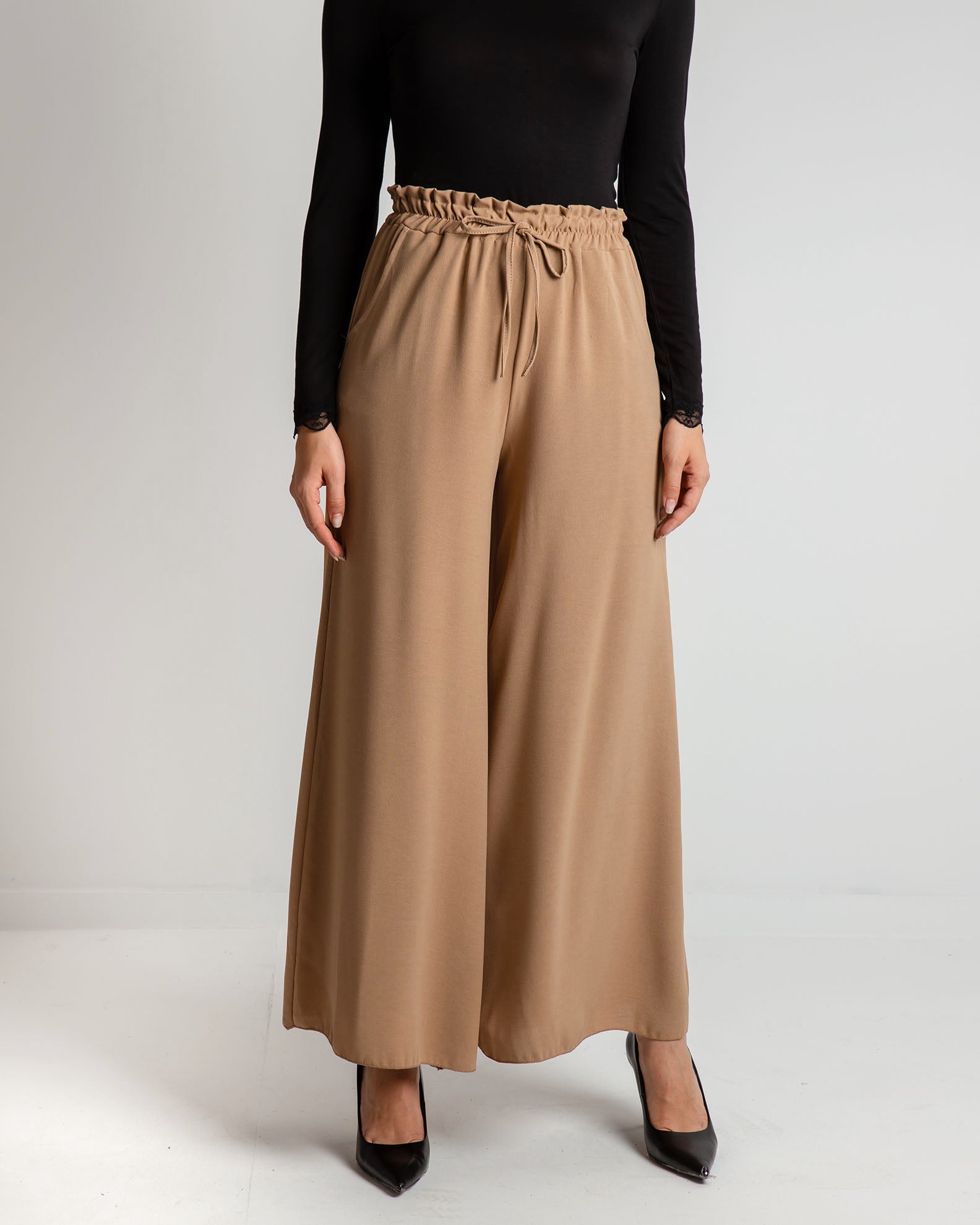 Women's 'Wi44lly' elastic loose trousers-lcamel